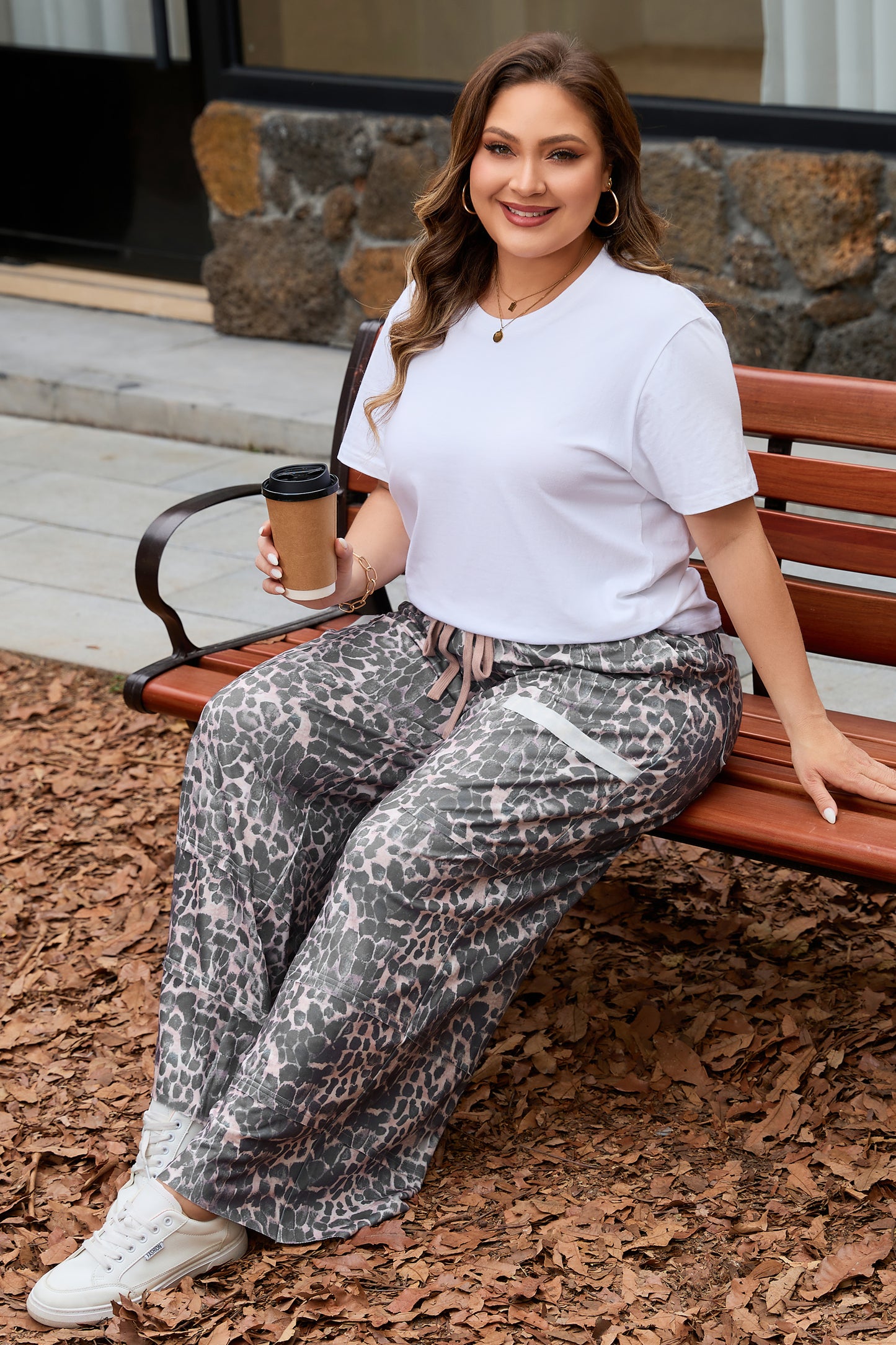 Plus Size Leopard Pants