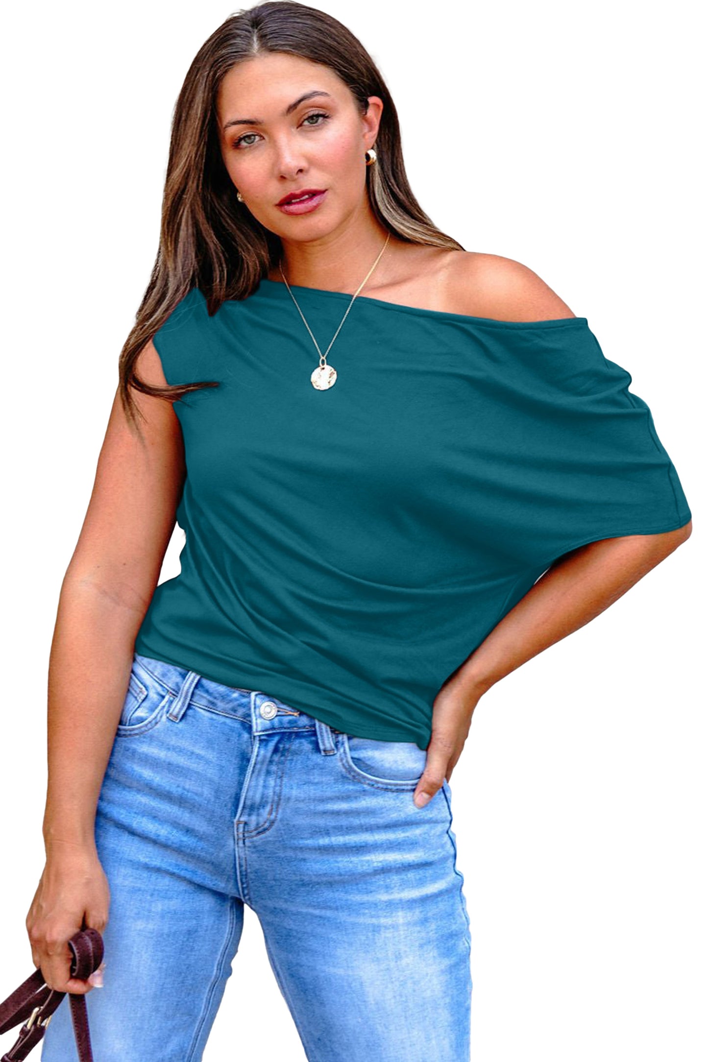 Sapphire off the shoulder Plus Size Blouse