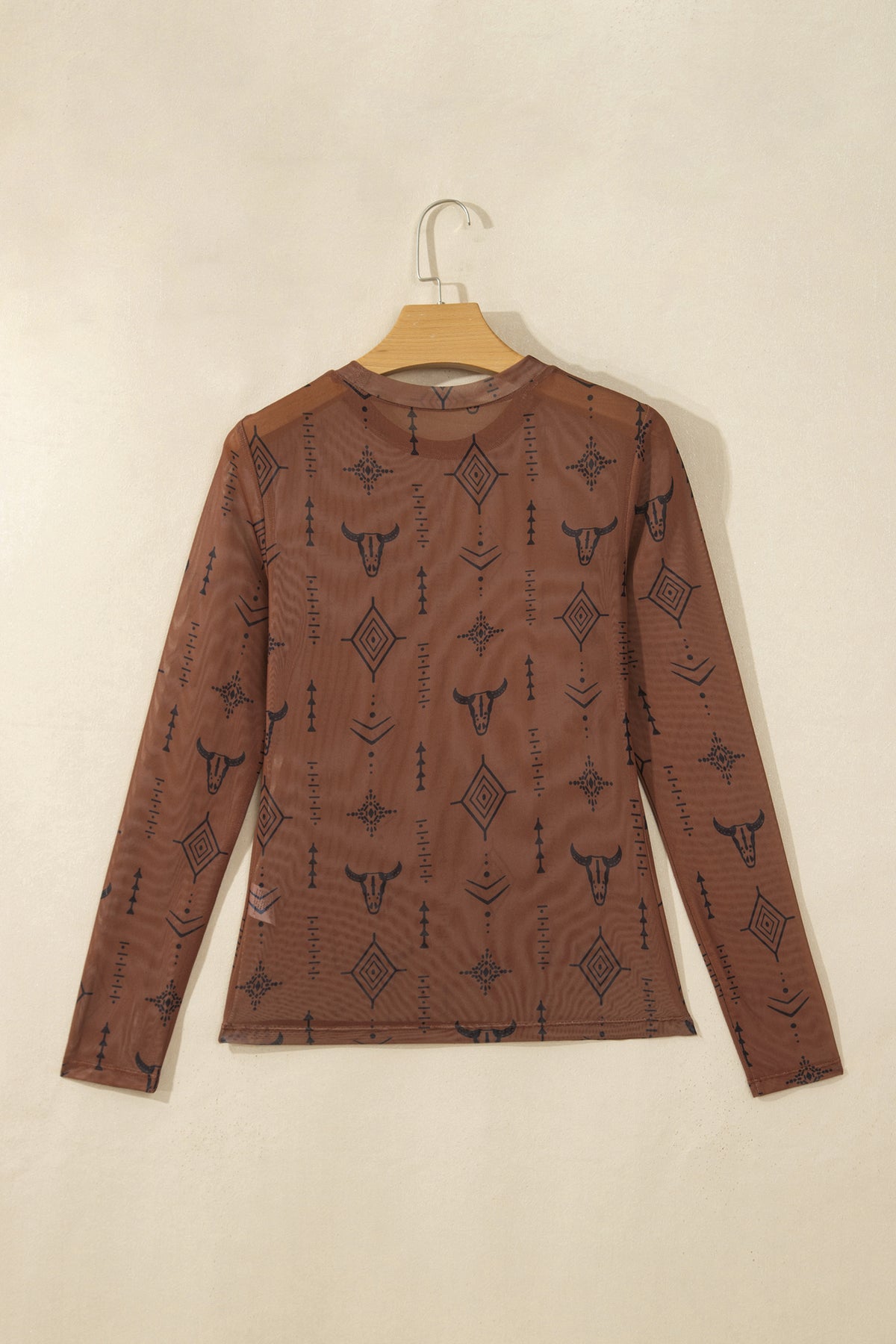 Chestnut Retro Western Print Sheath Top