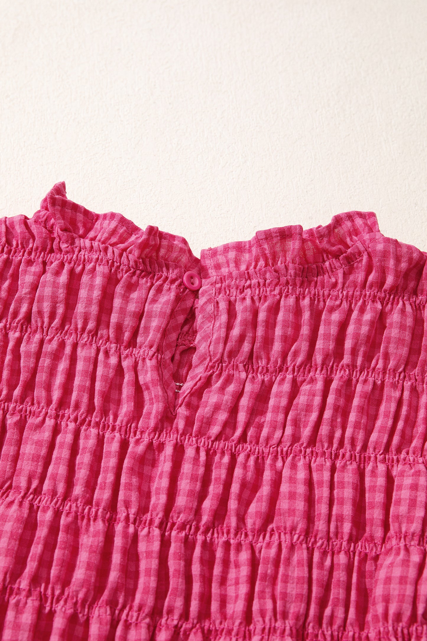Red Plaid Ruffle Trim Tank Top