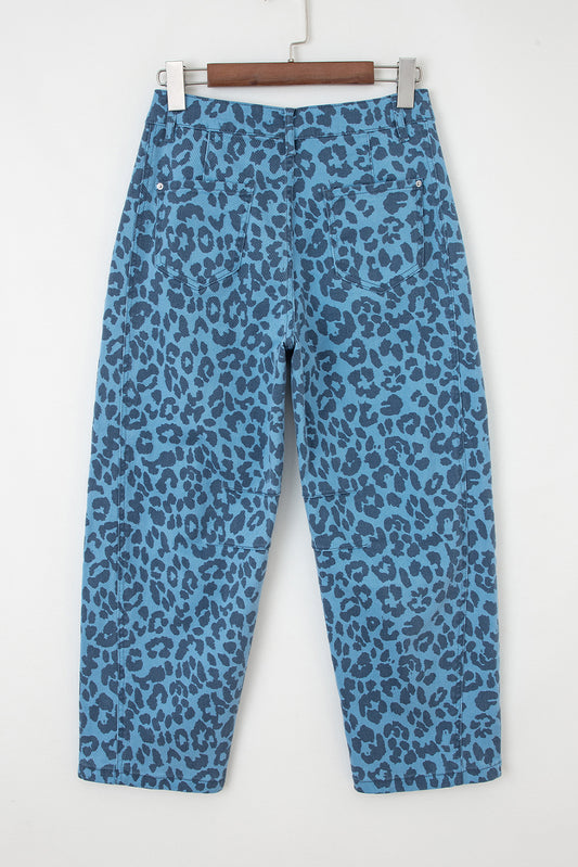 Sky Blue Leopard Jeans