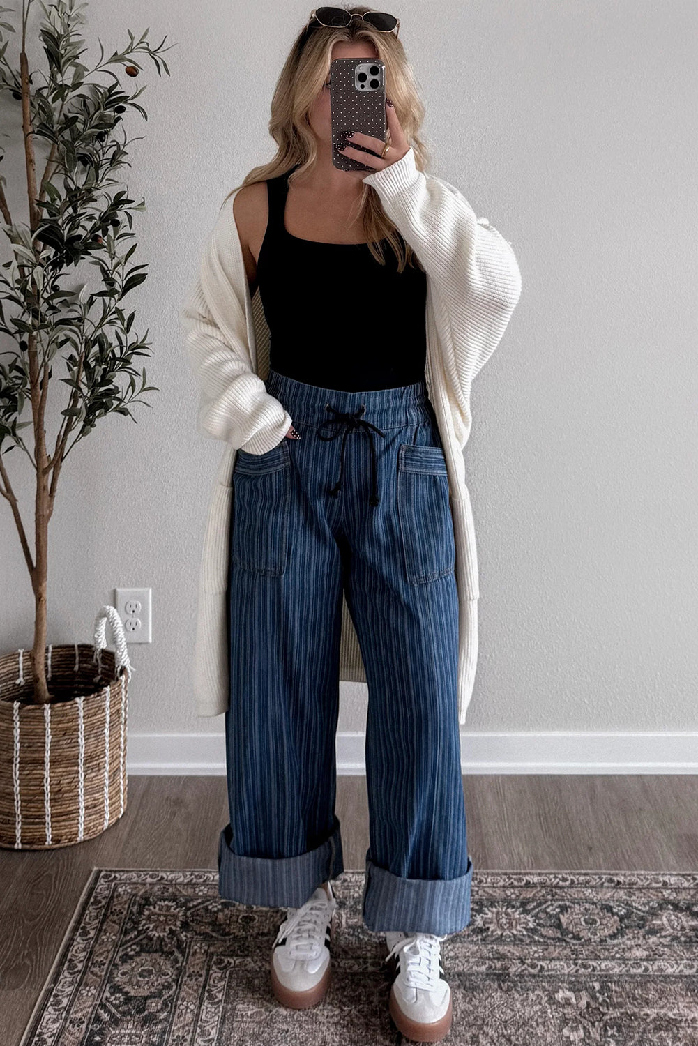 Blue stripes Loose Jeans