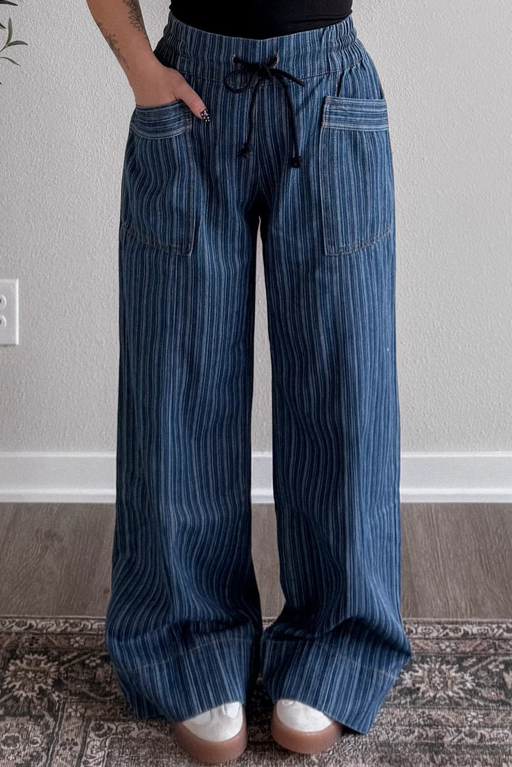Blue stripes Loose Jeans