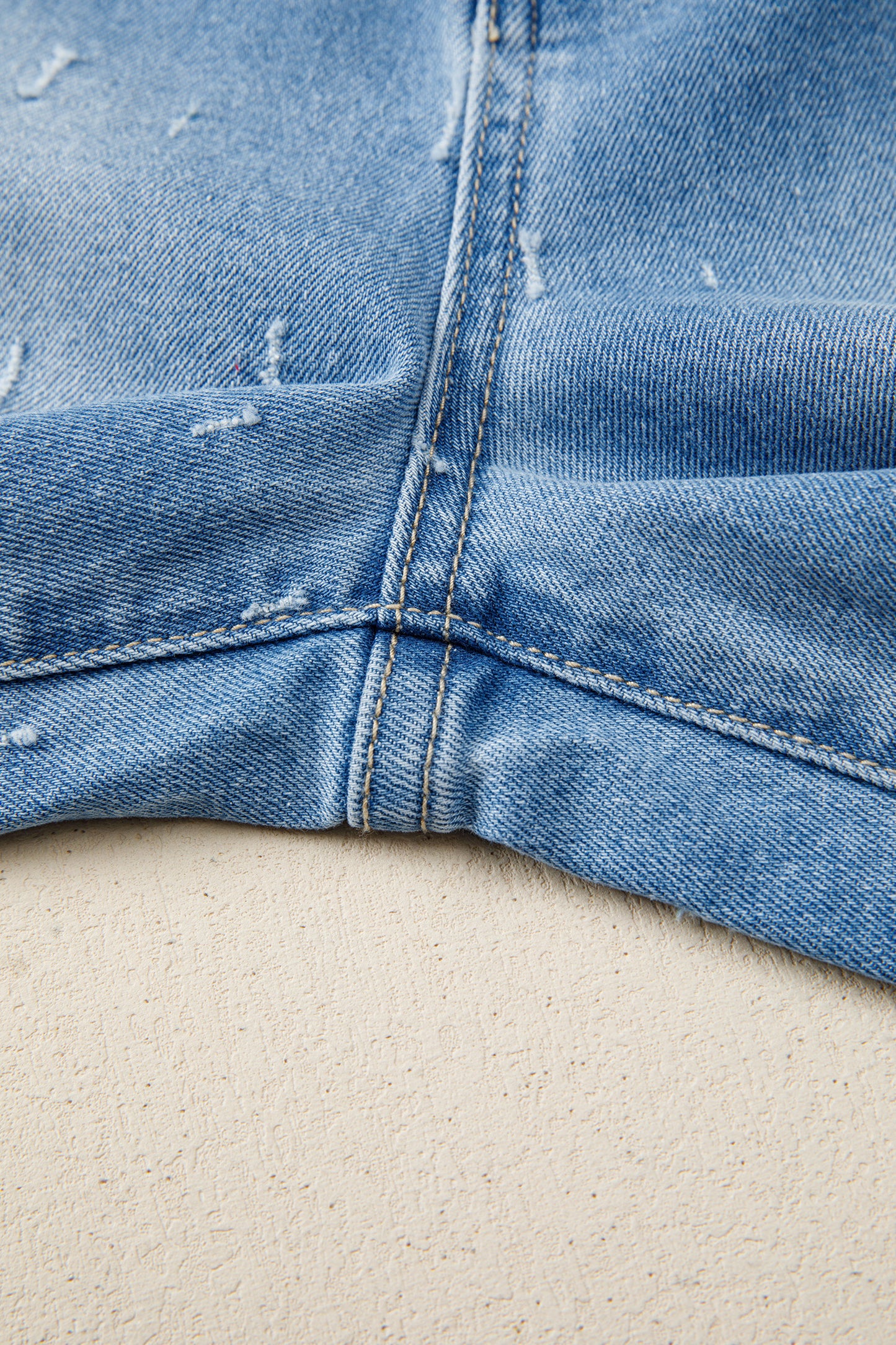 Distressed Raw Hem Jeans