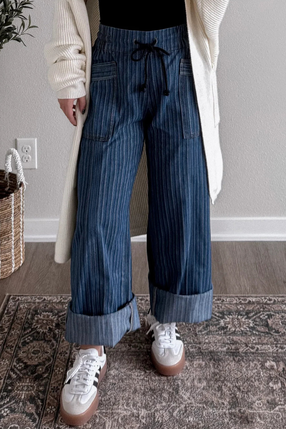 Blue stripes Loose Jeans