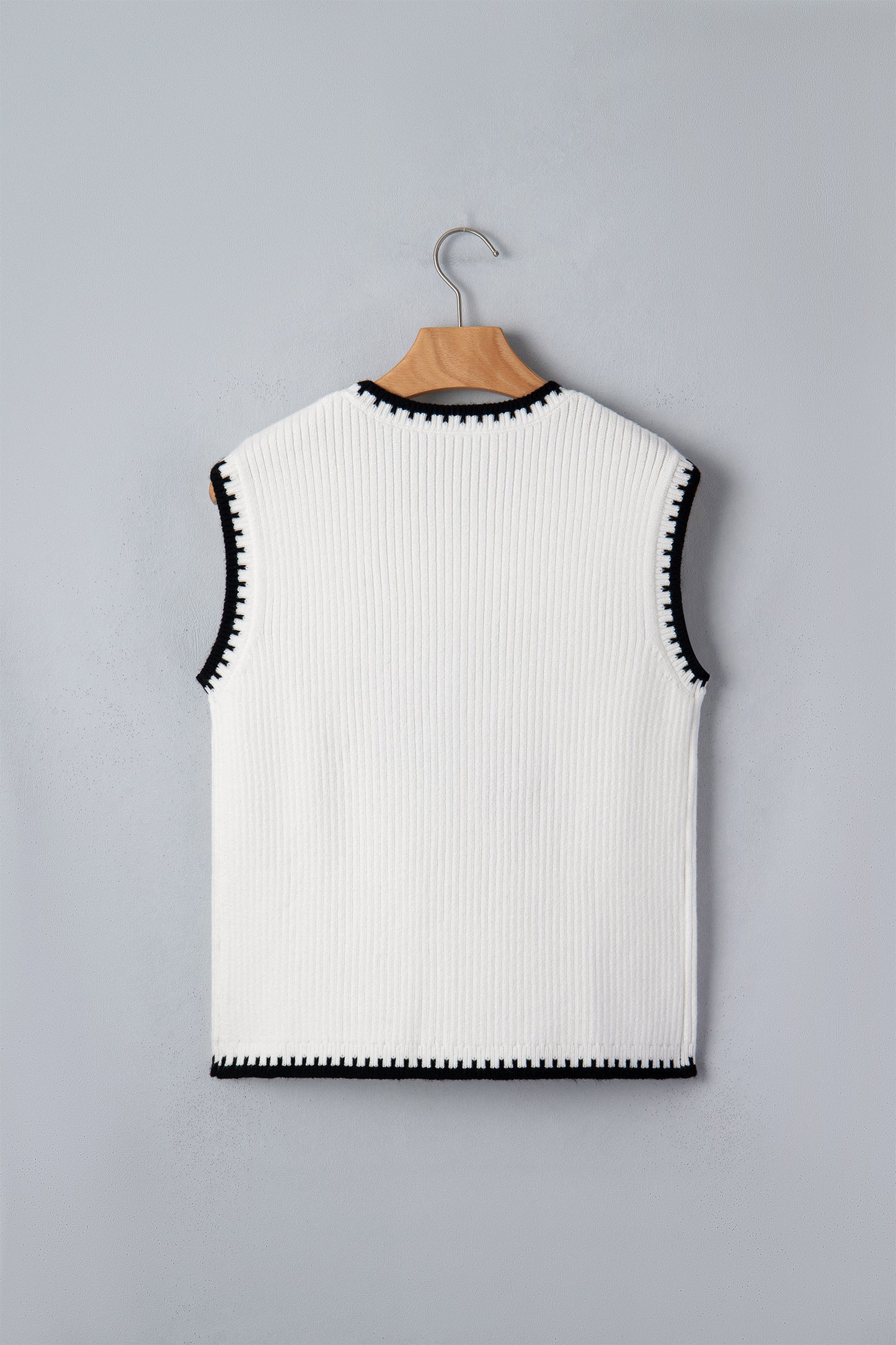 White Contrast Rodeo Sweater Vest