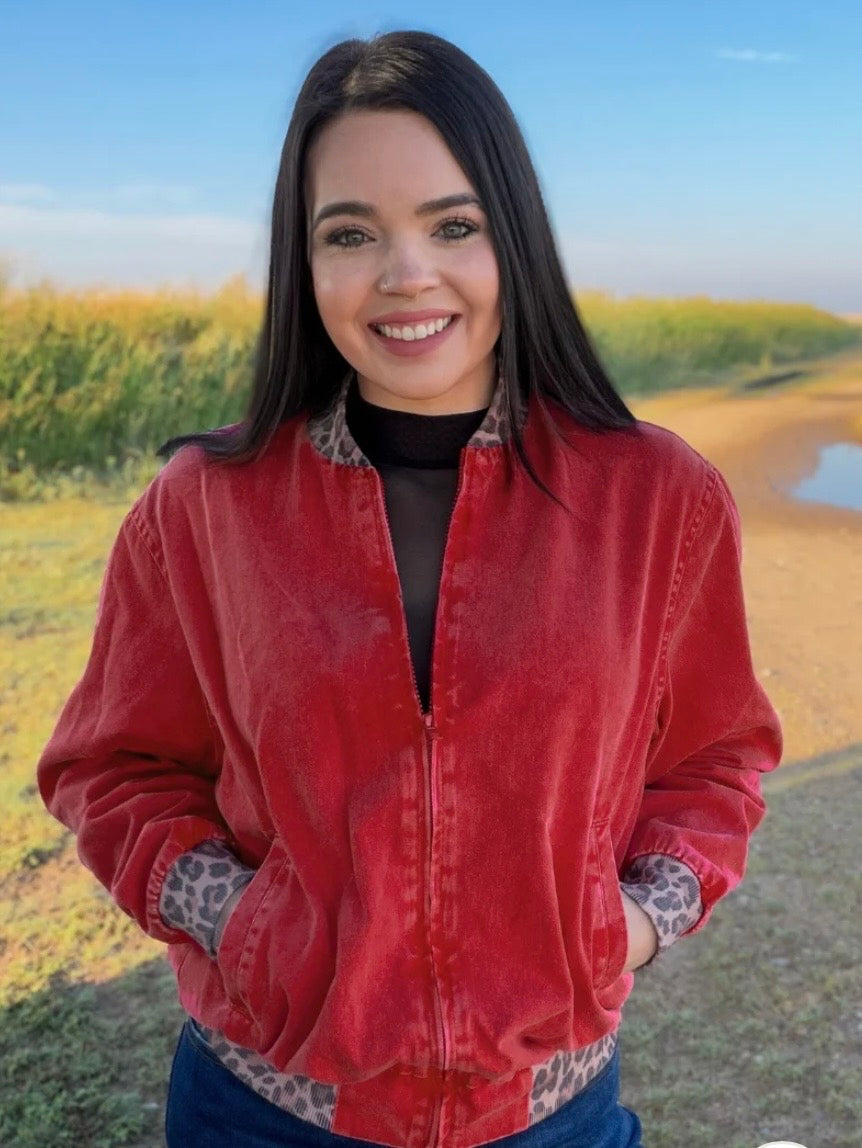 Red Bomber Jacket