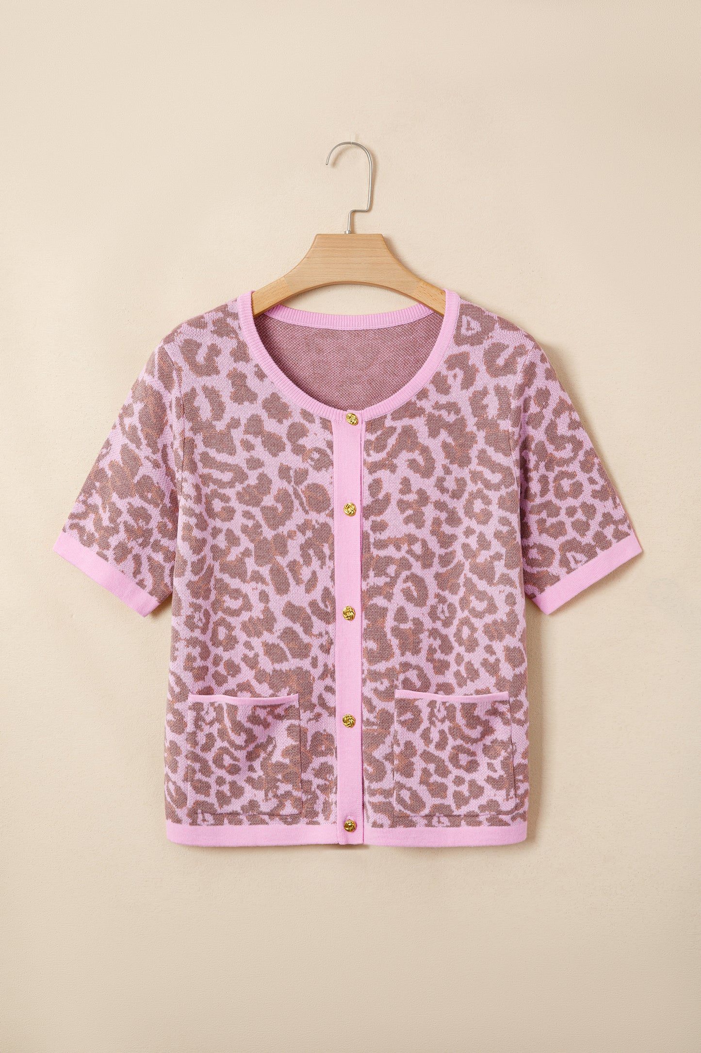 Pink Leopard Cardigan
