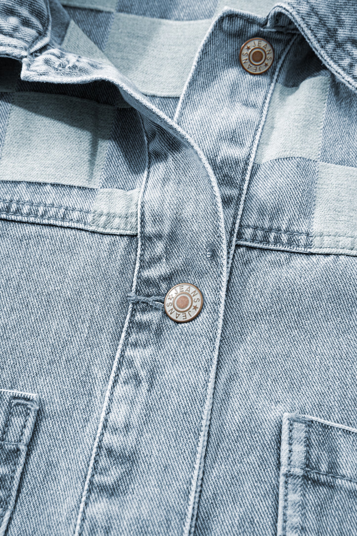 Baby Blue Patchwork Casual Jacket