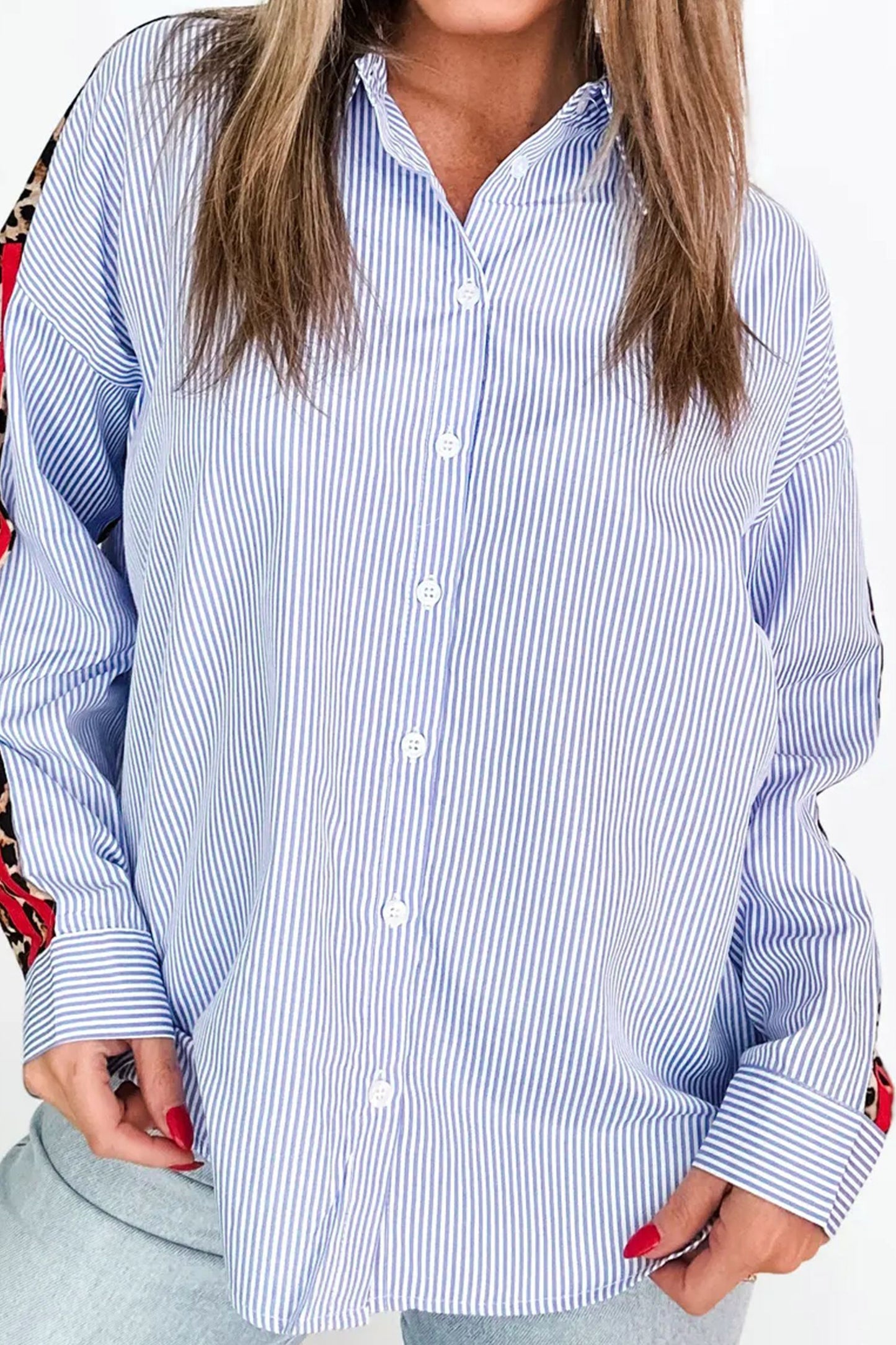 Cheetah Stripe Button Down Shirt