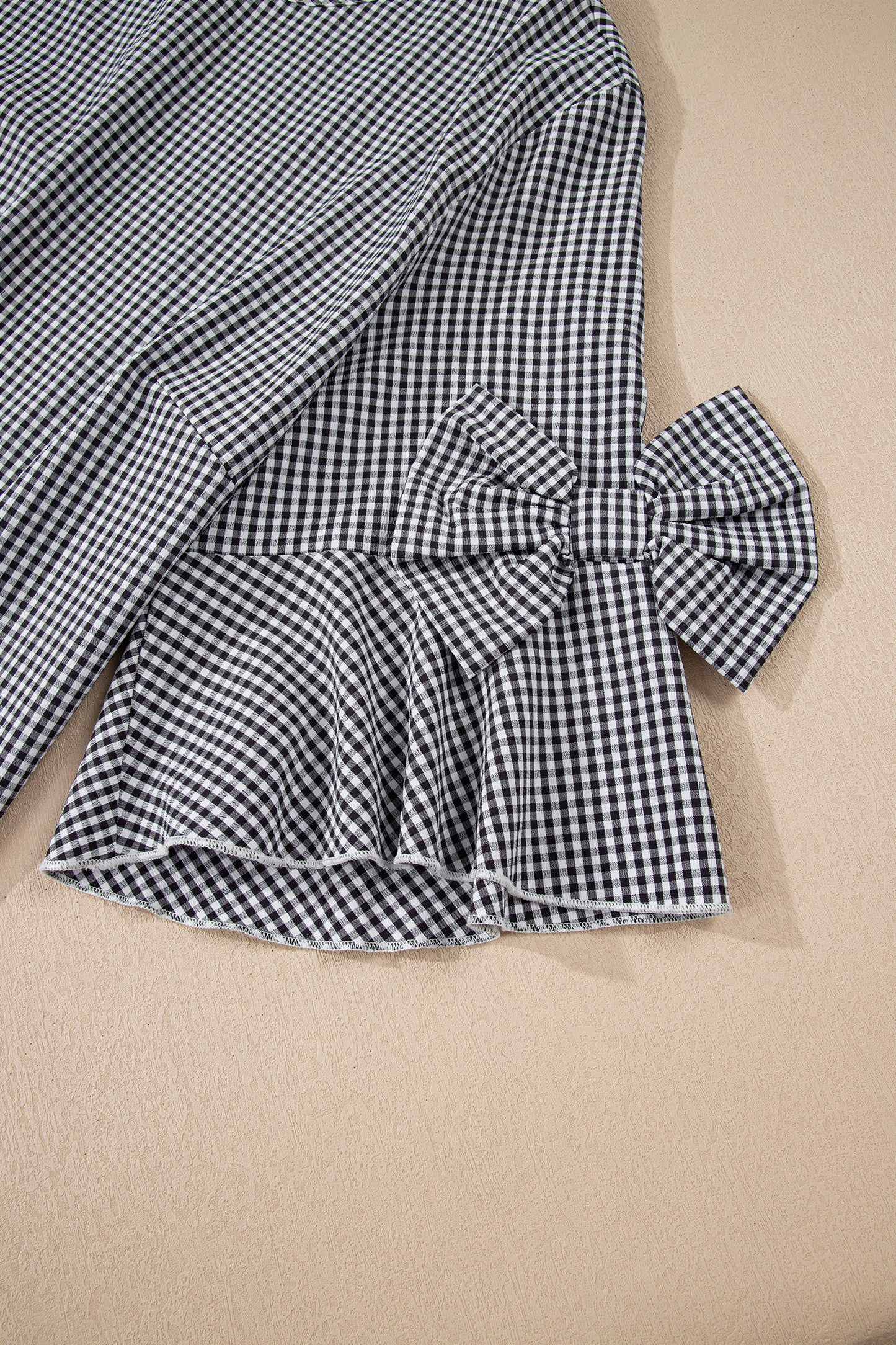 Black Bow Bell Sleeve Blouse