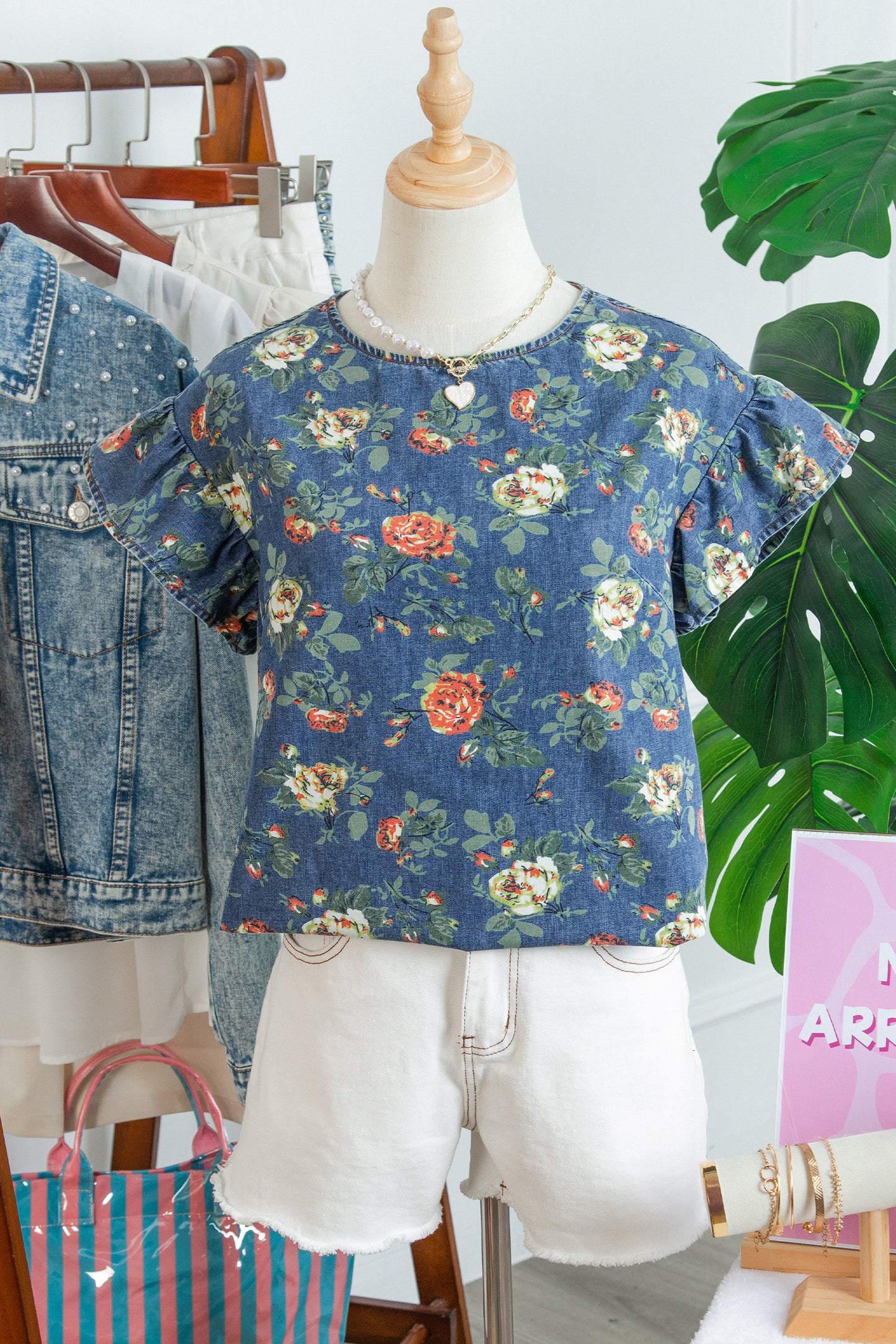 Denim sweetheart Top