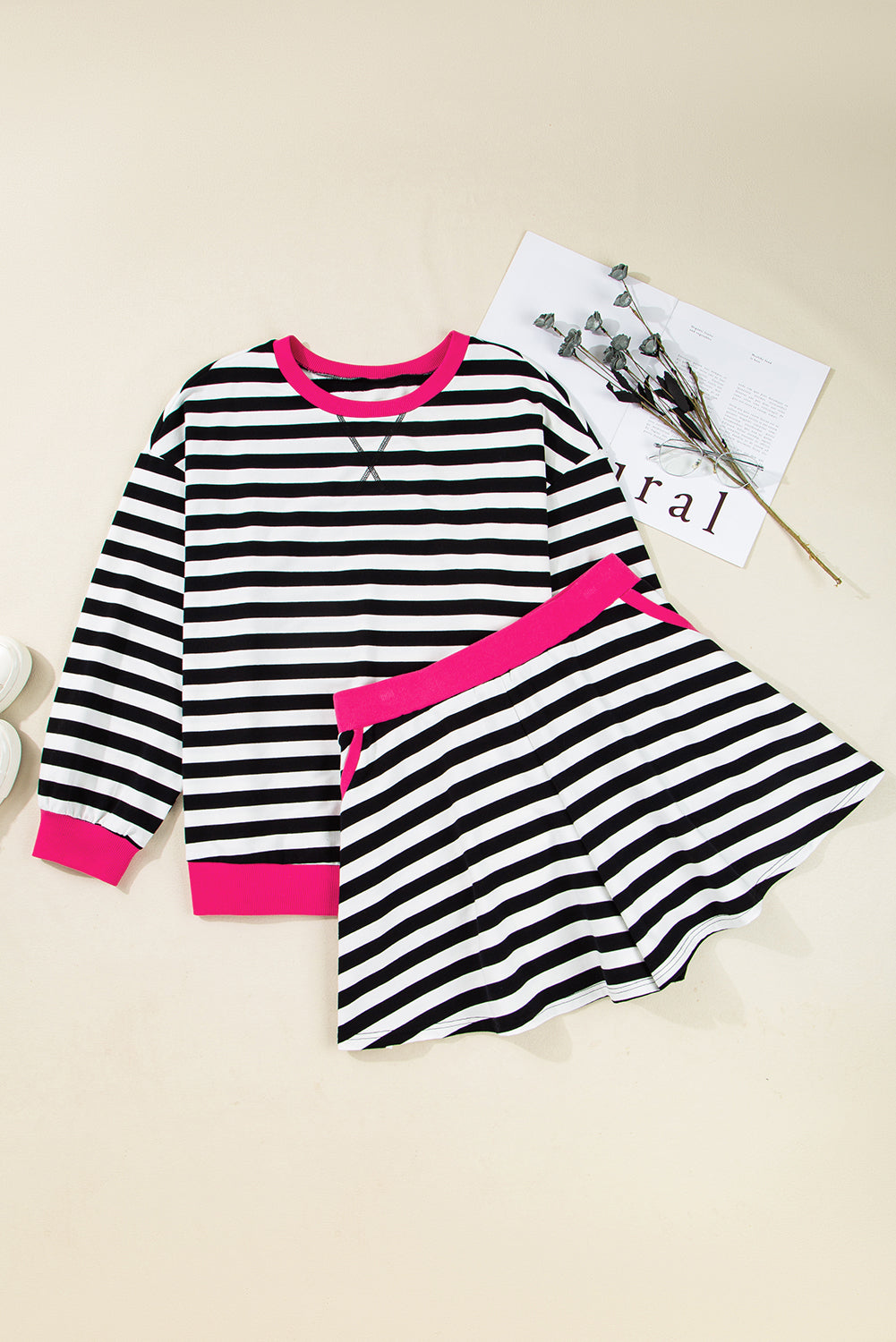 Black Stripe PLus Size Set