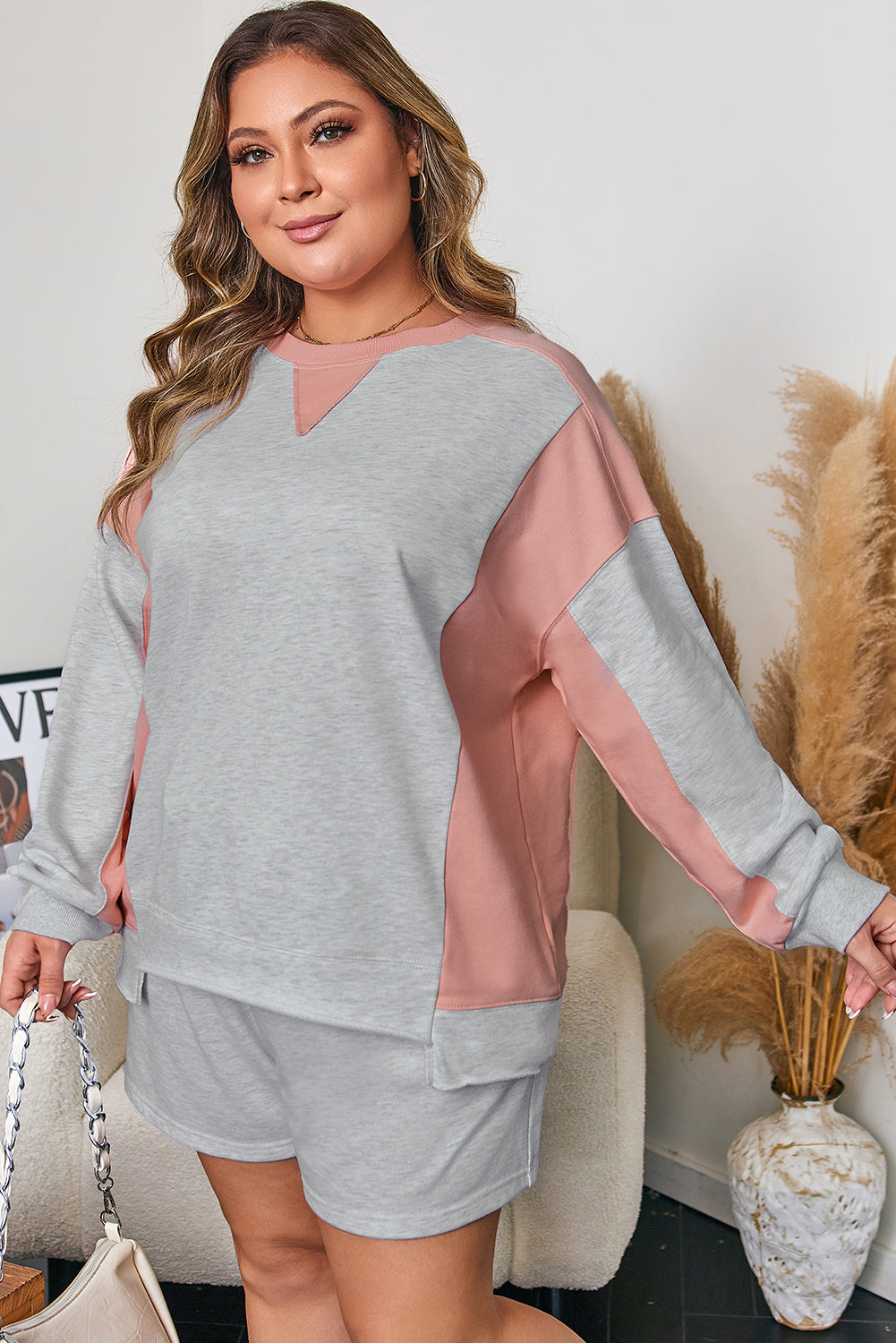 Light Grey 2pcs Plus Outfit