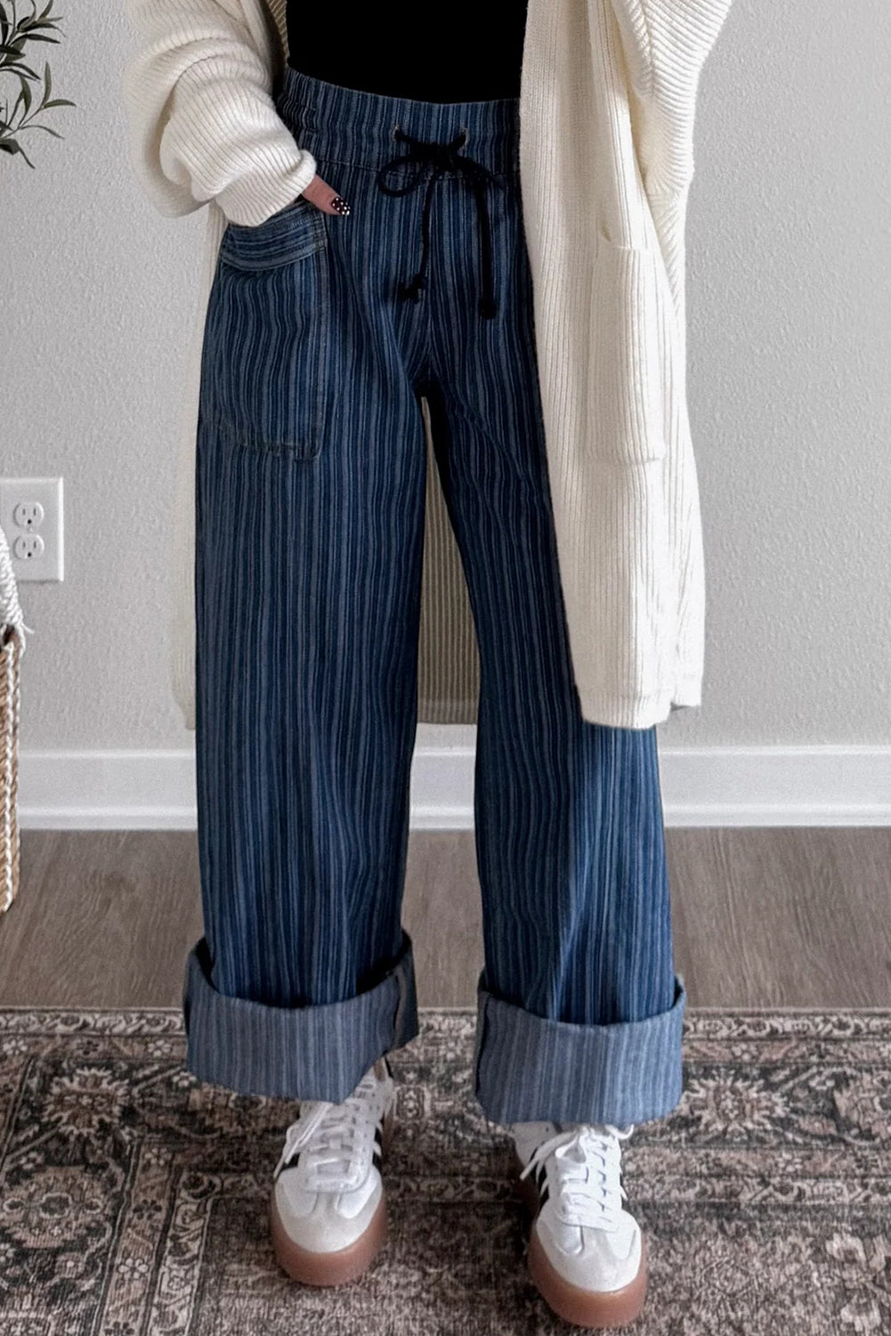 Blue stripes Loose Jeans