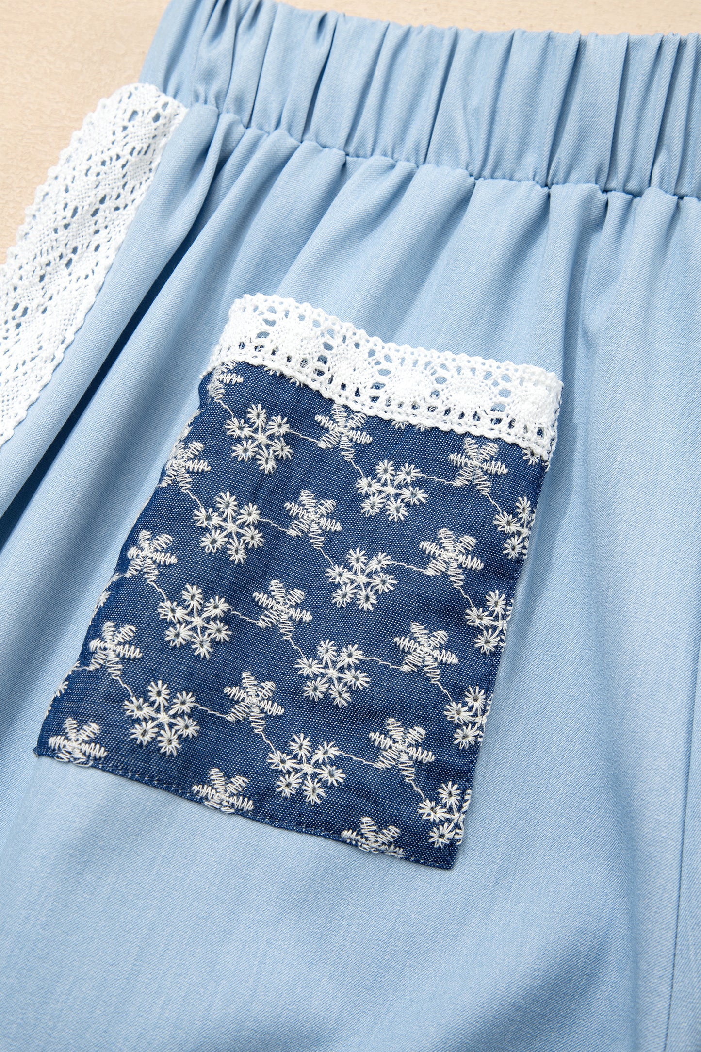 Beau Blue Lace Slouchy Pants