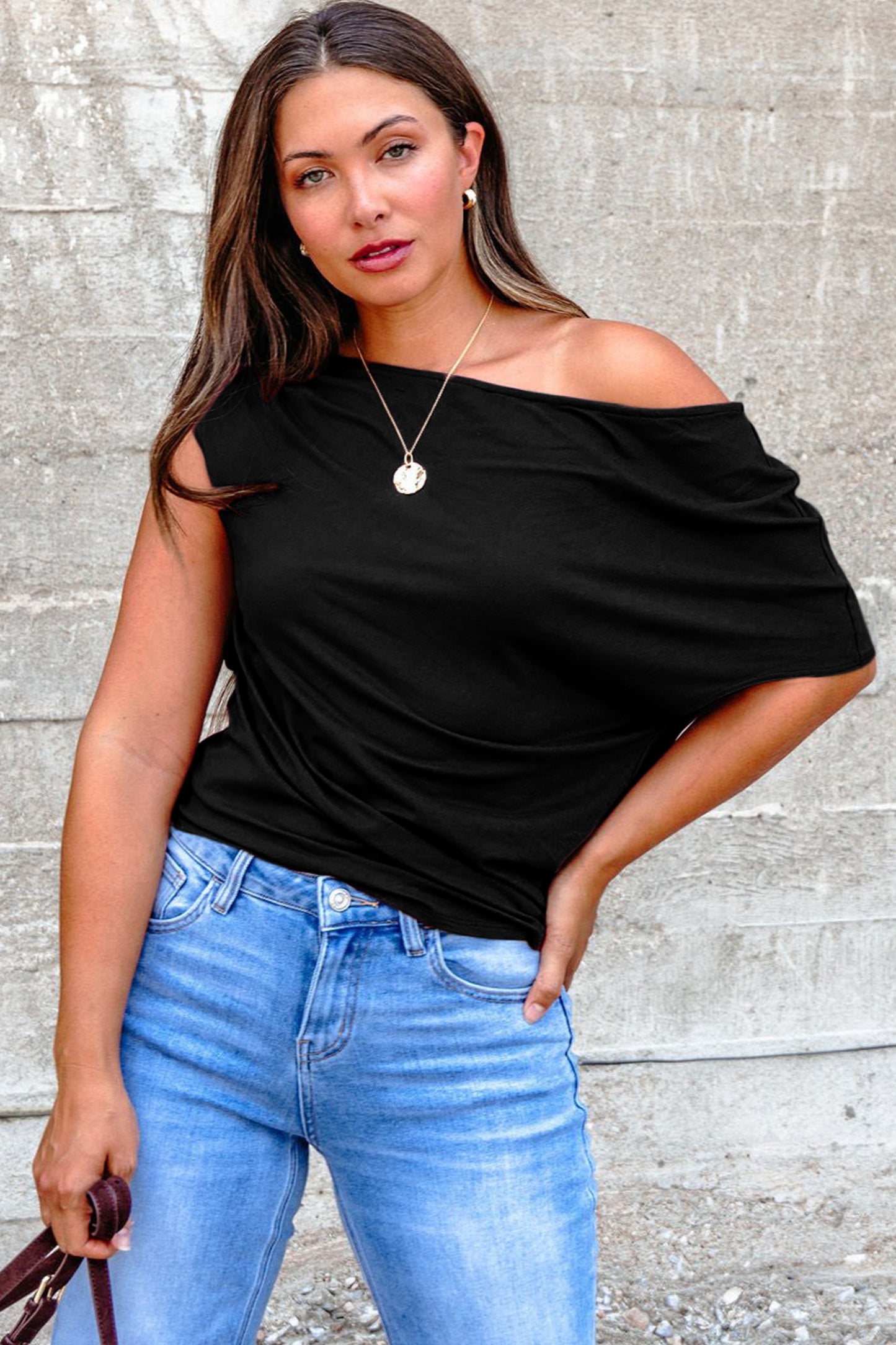 Midnight off the shoulder Plus Size Blouse