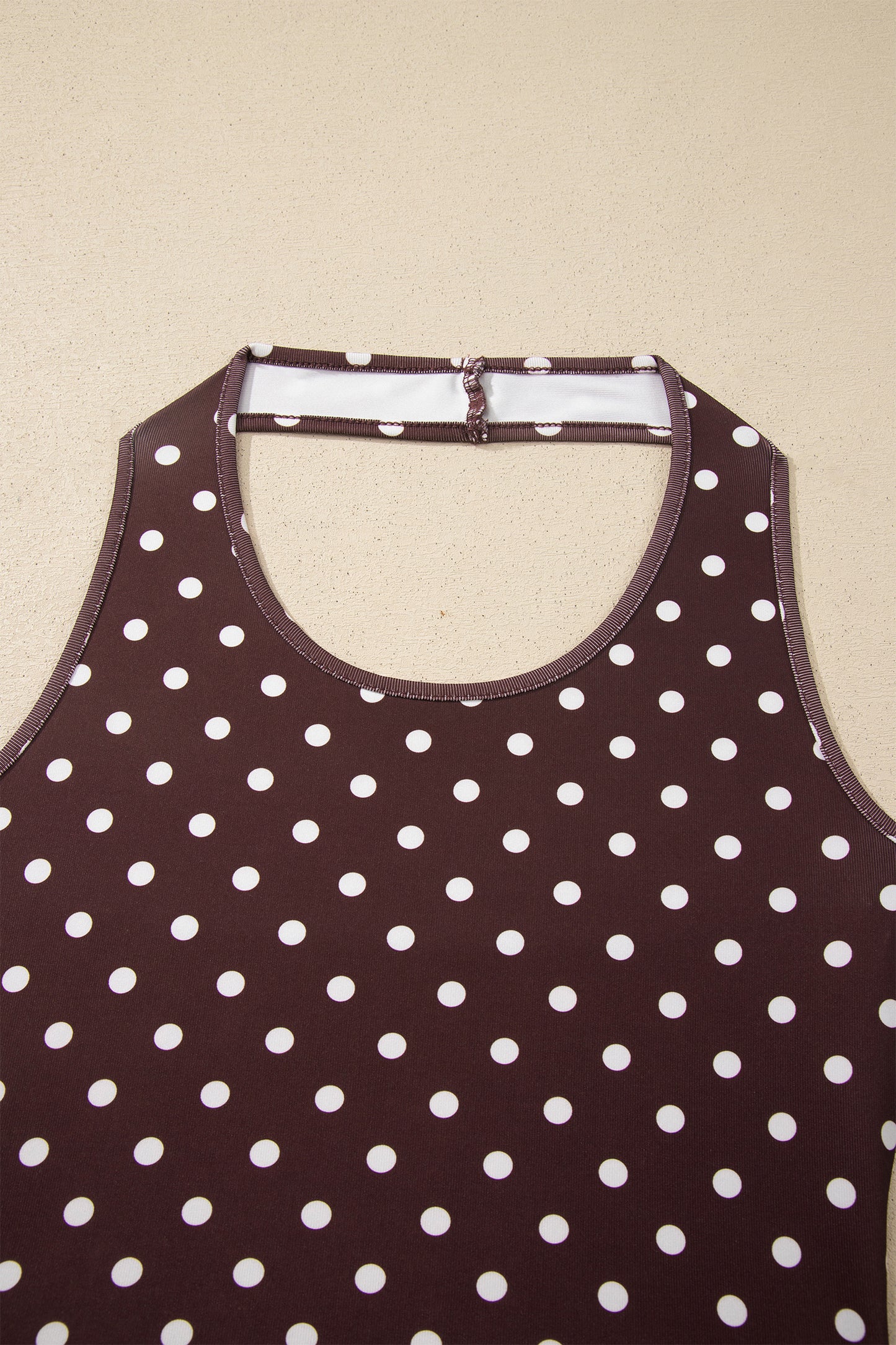 Brown Polka Dot Halter Short Set