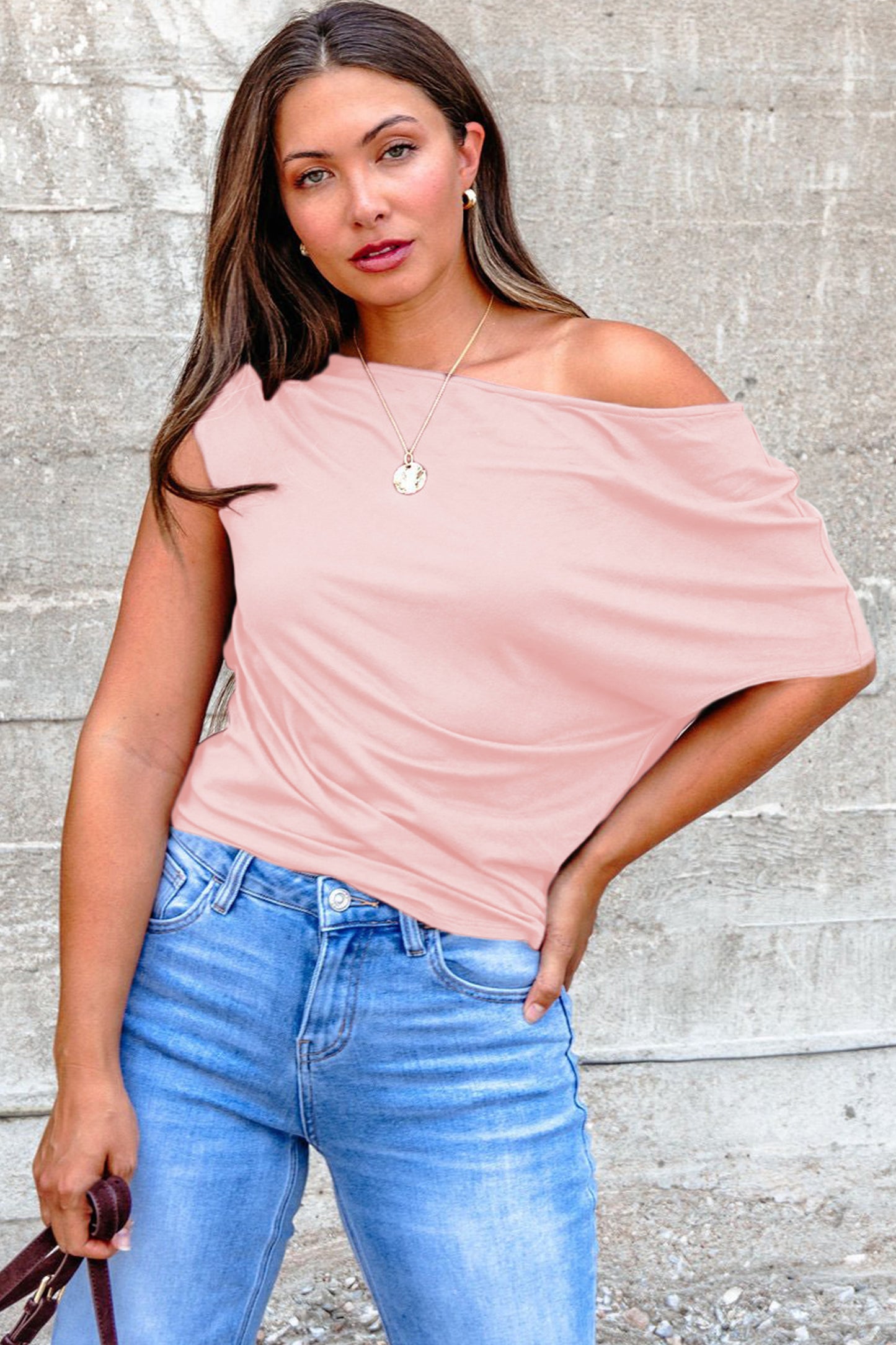 Babydoll Pink Plus off the shoulder