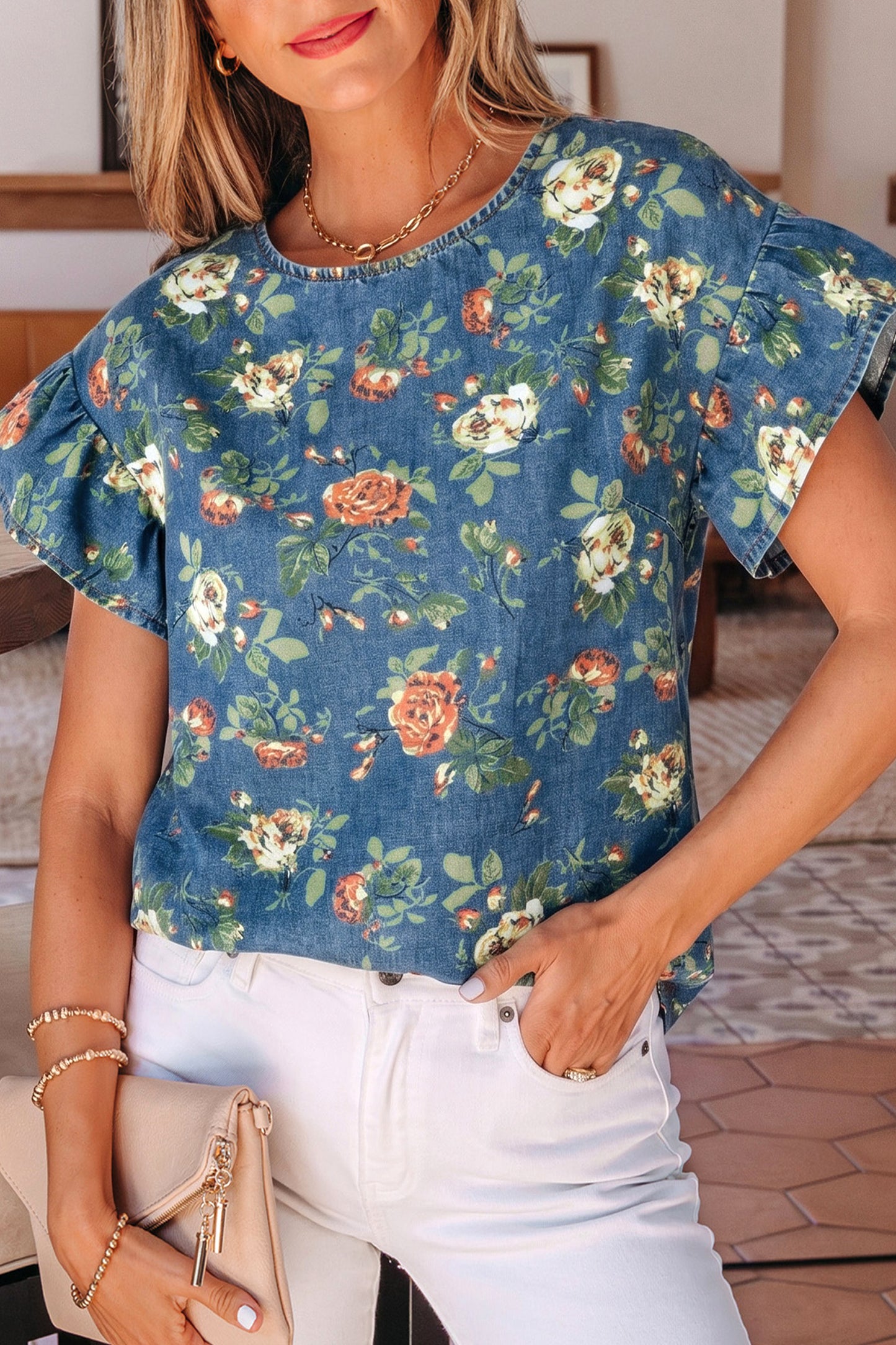 Denim sweetheart Top