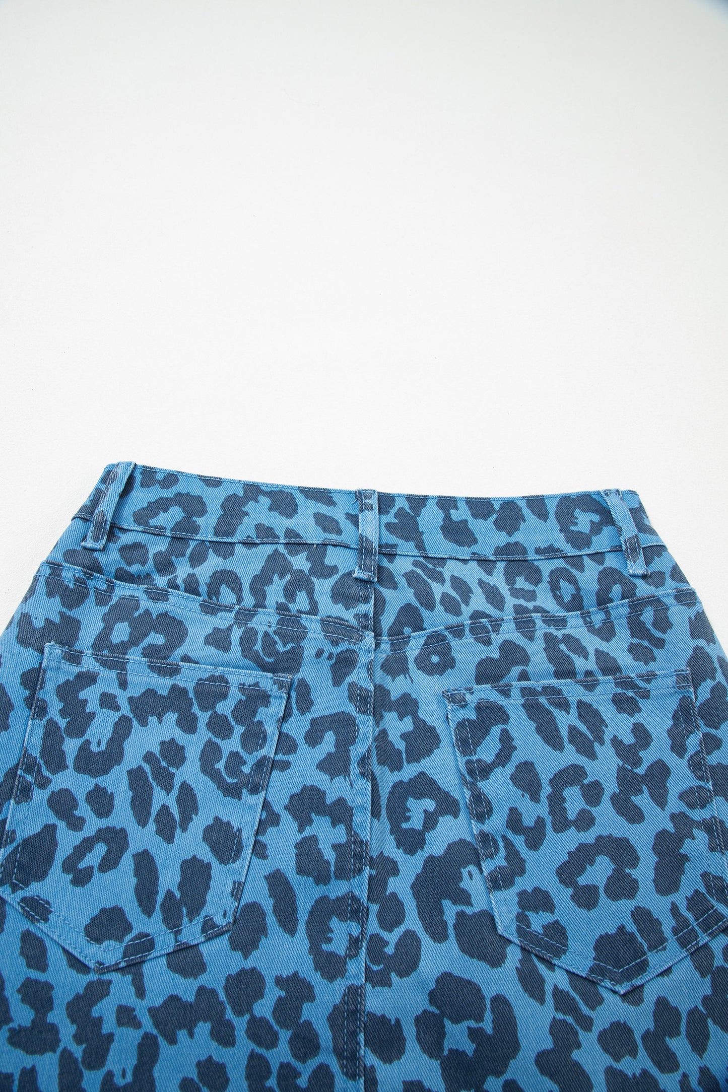 Leopard Denim Skirt