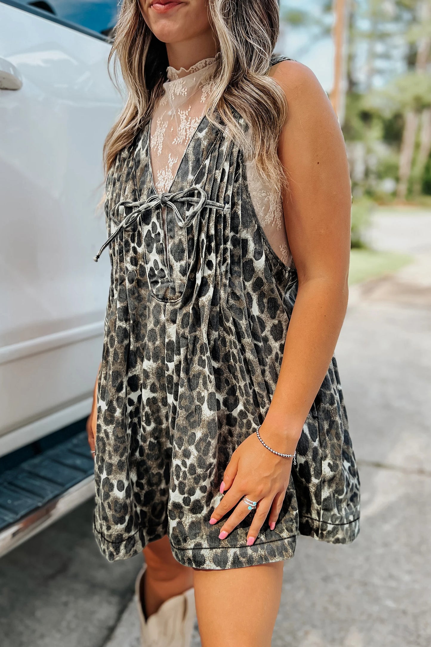 Emo cowgirl Denim Romper