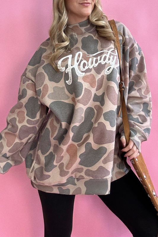 Multicolour Howdy Western  Pullover Sweatshirt