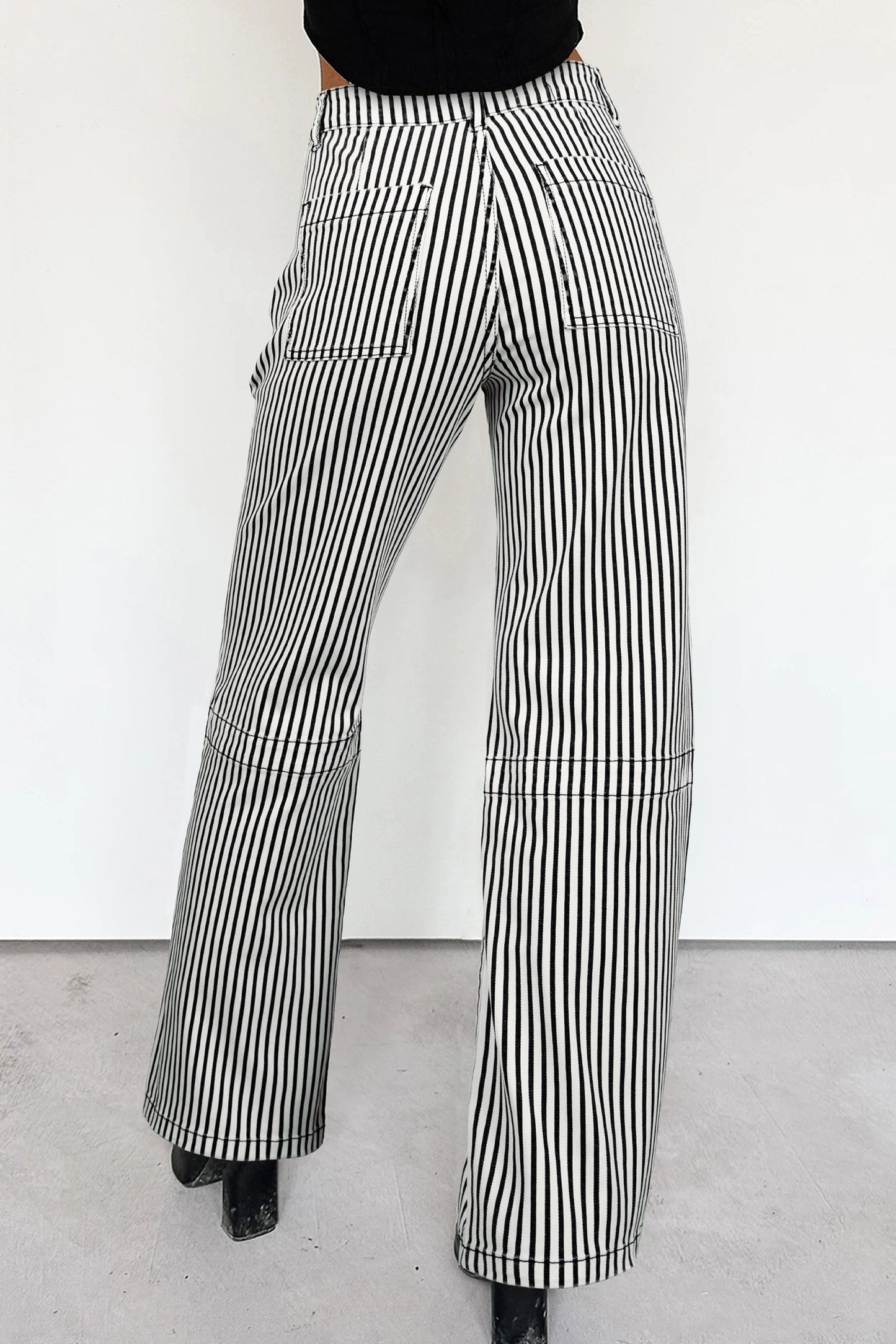 Black Stripe Denim Jeans
