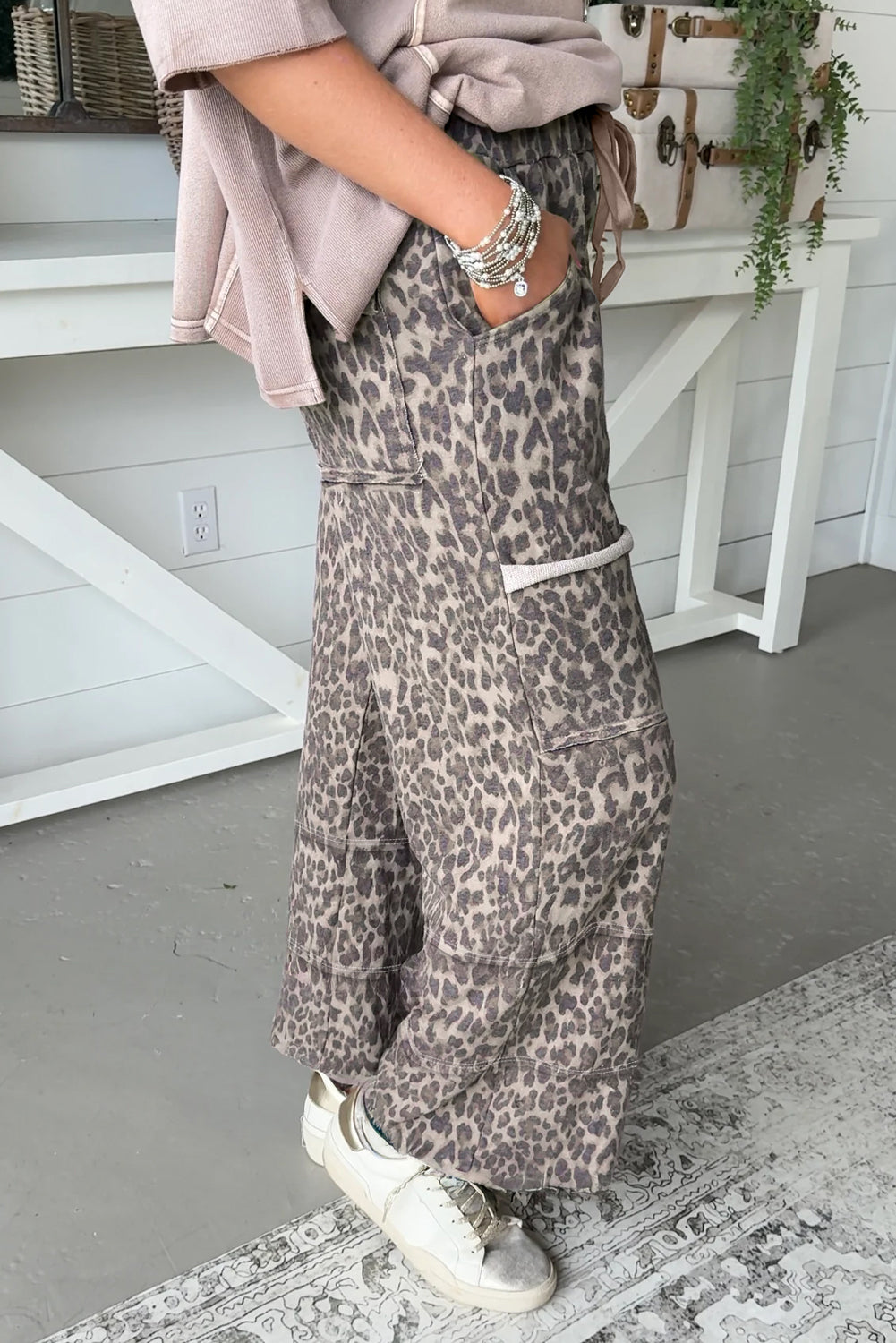 Plus Size Leopard Pants