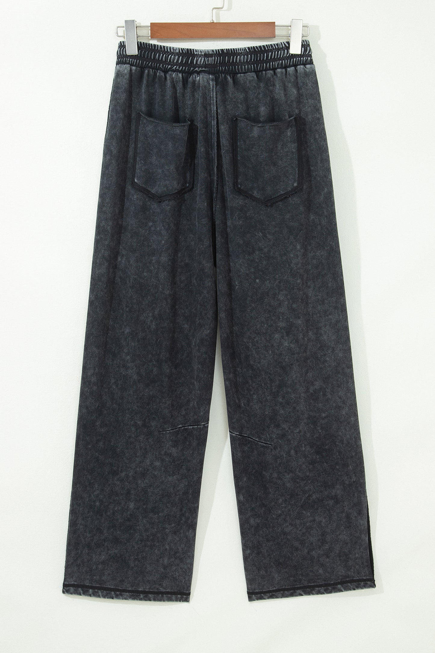 Black Mineral Wash  Barrel Pants