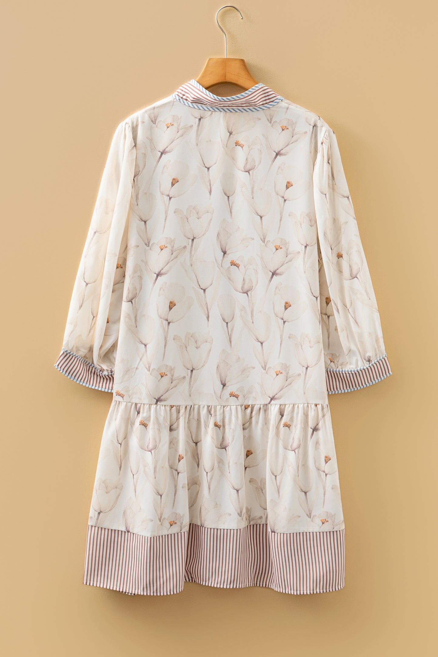 Plus Size Floral Patchwork Button Down A-line Dress