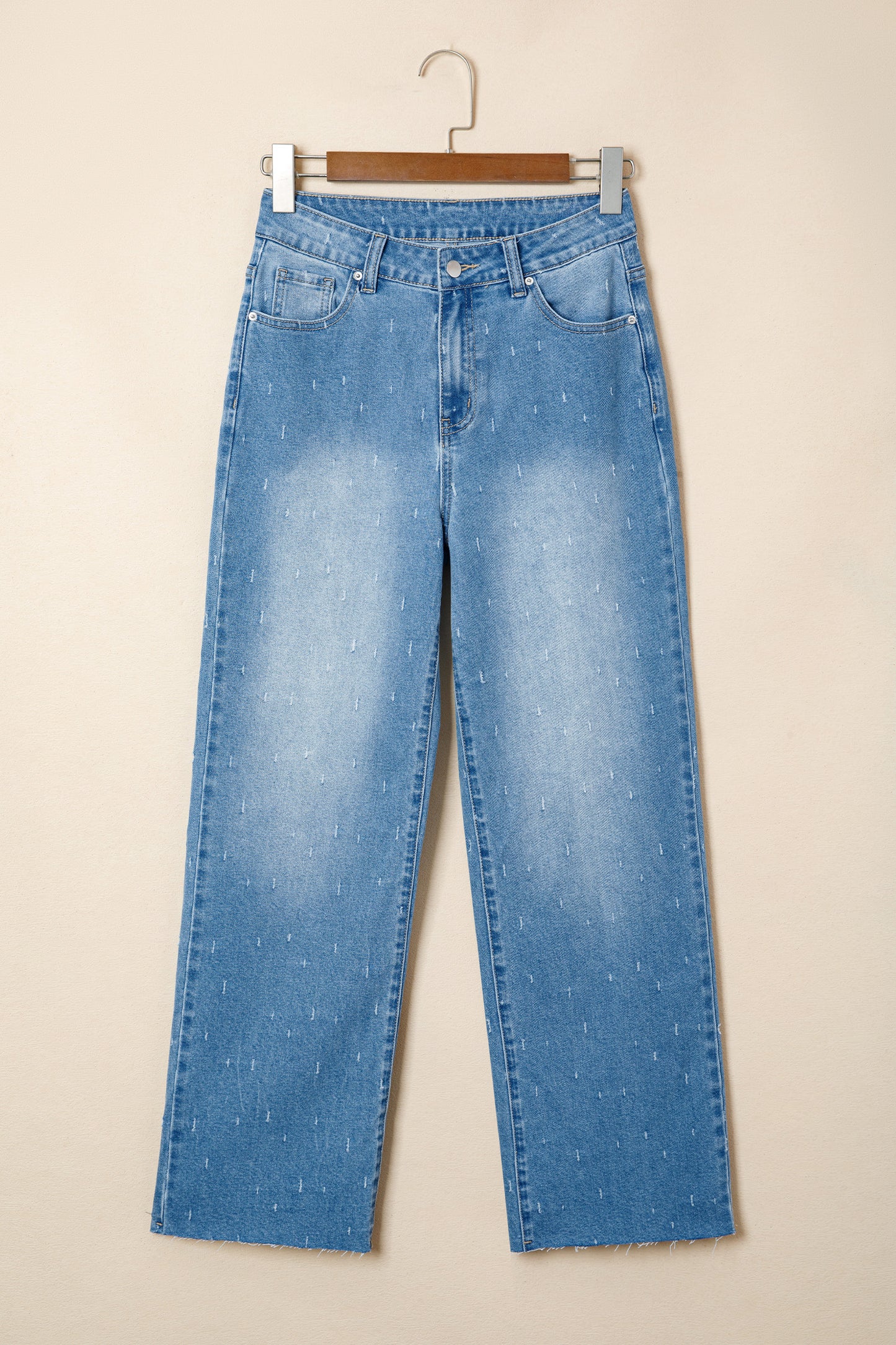 Distressed Raw Hem Jeans