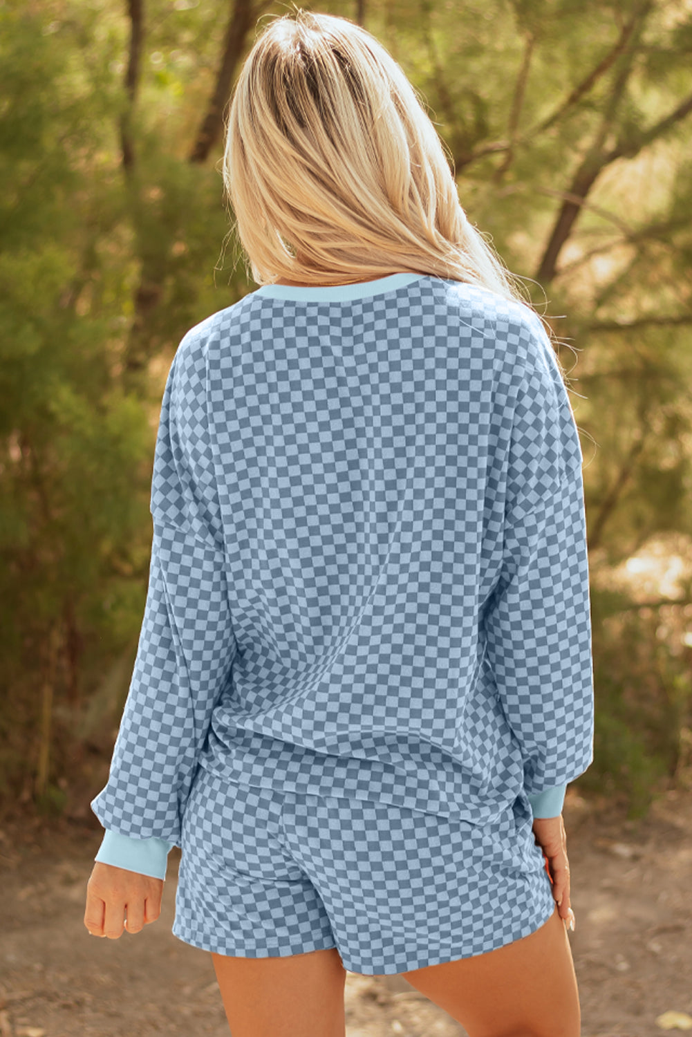 Sky Blue Checkerboard Set