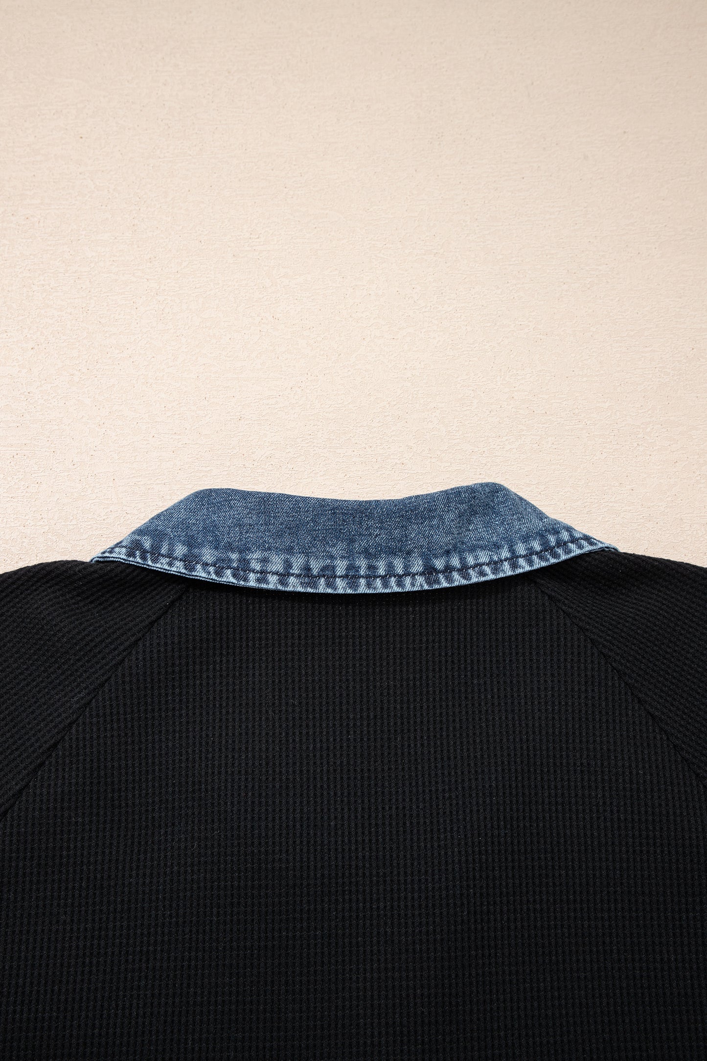 Black Denim Patchwork Tee