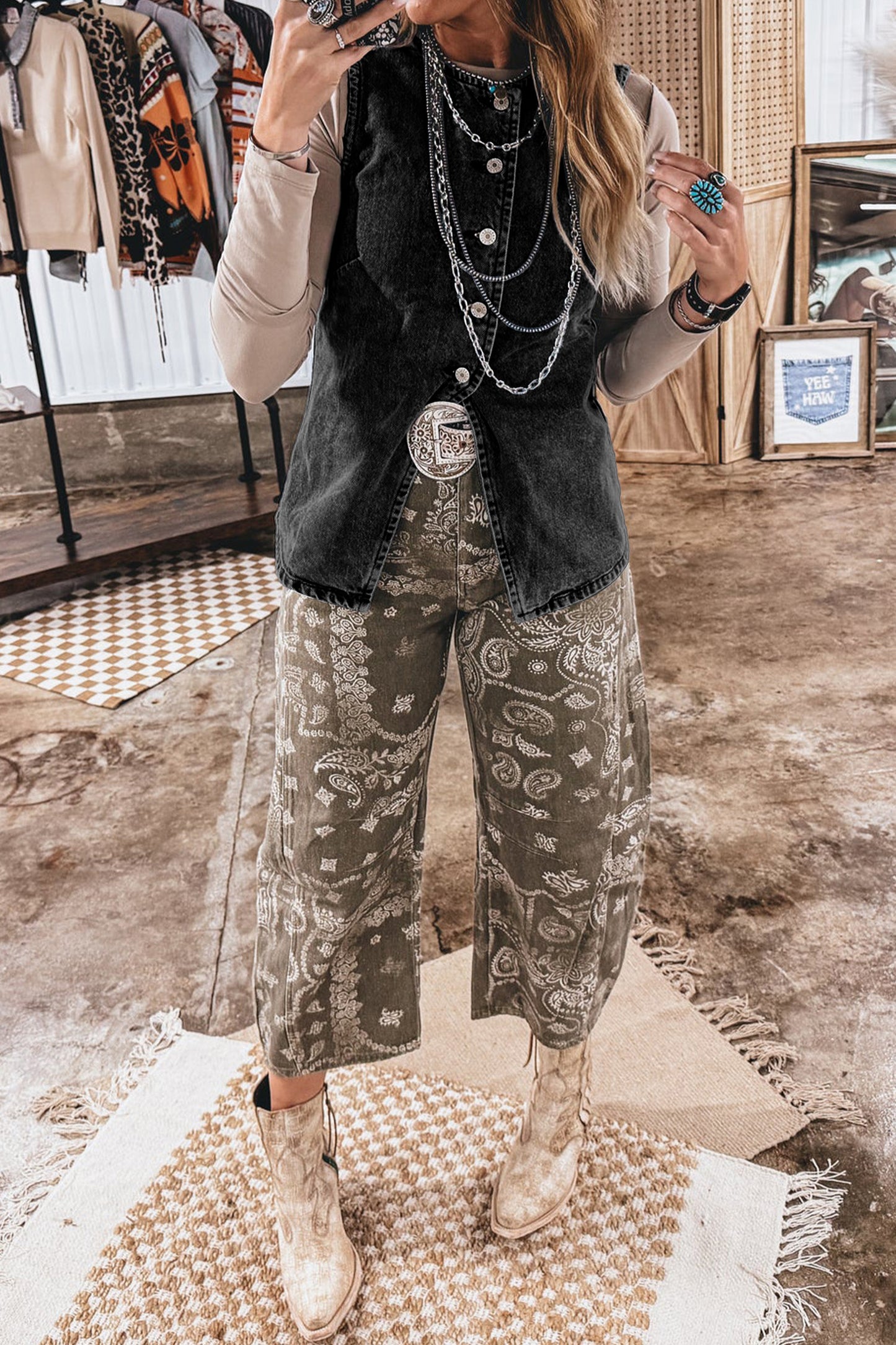Black RIP Denim Vest