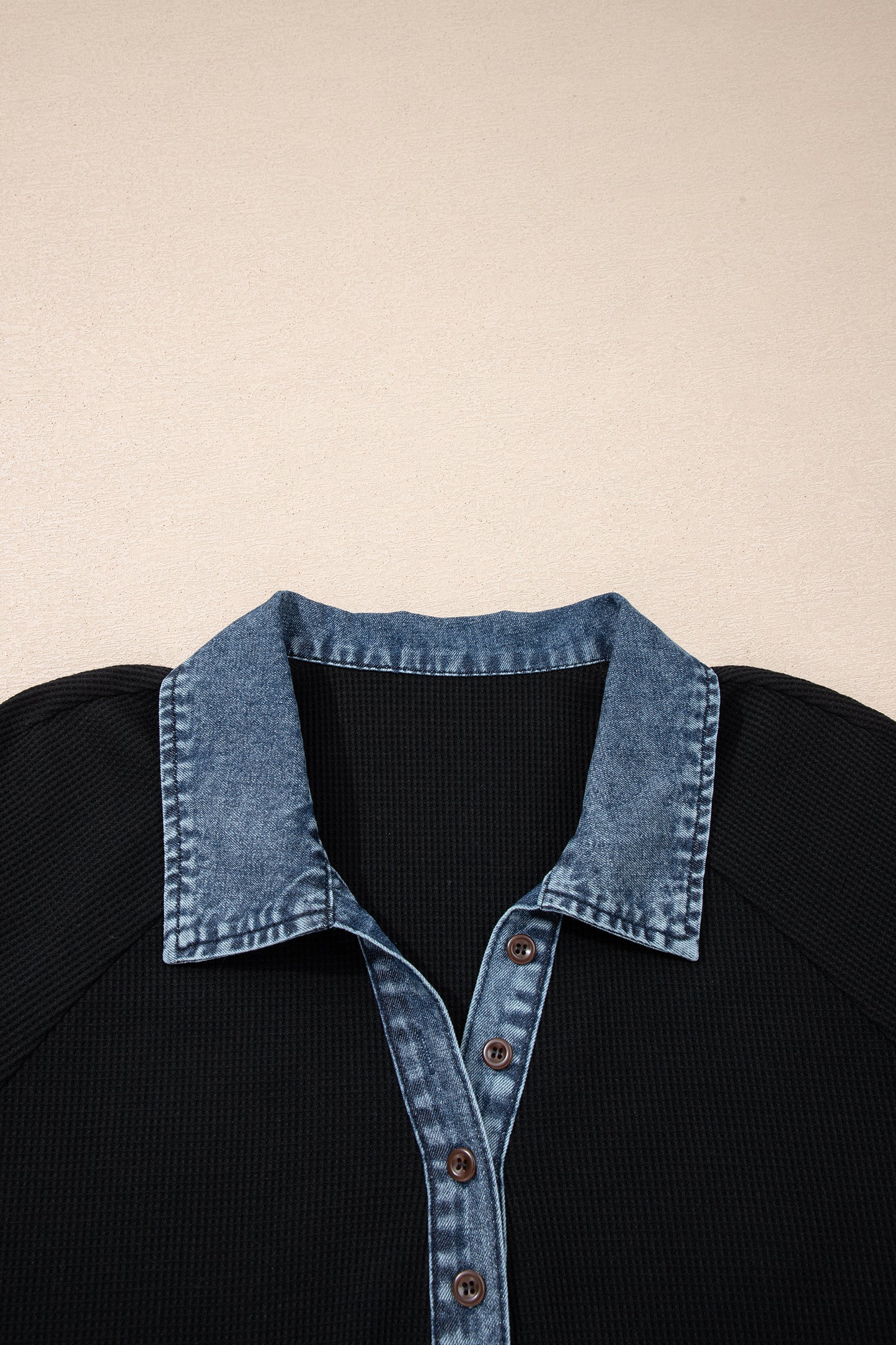 Black Denim Patchwork Tee