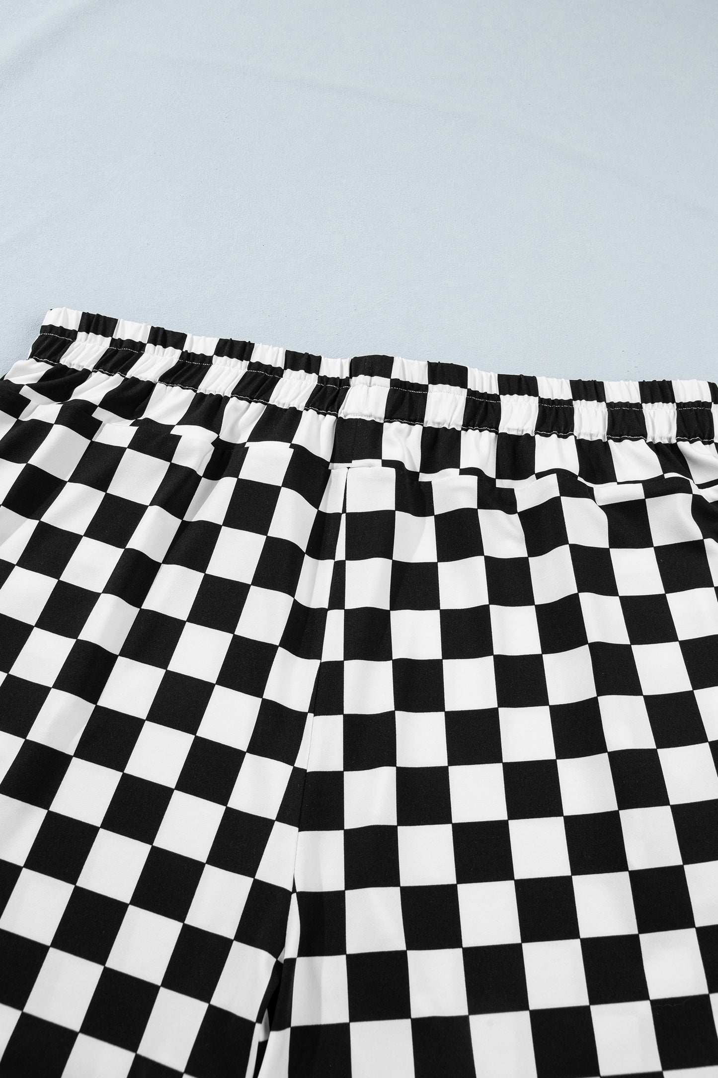 Black Plus Size Checkered Athleisure Shorts