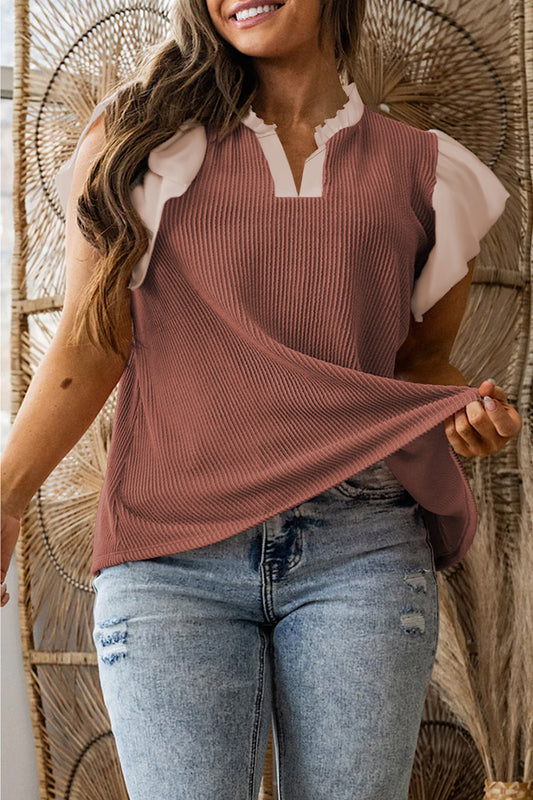 Rose Pink Textured Blouse