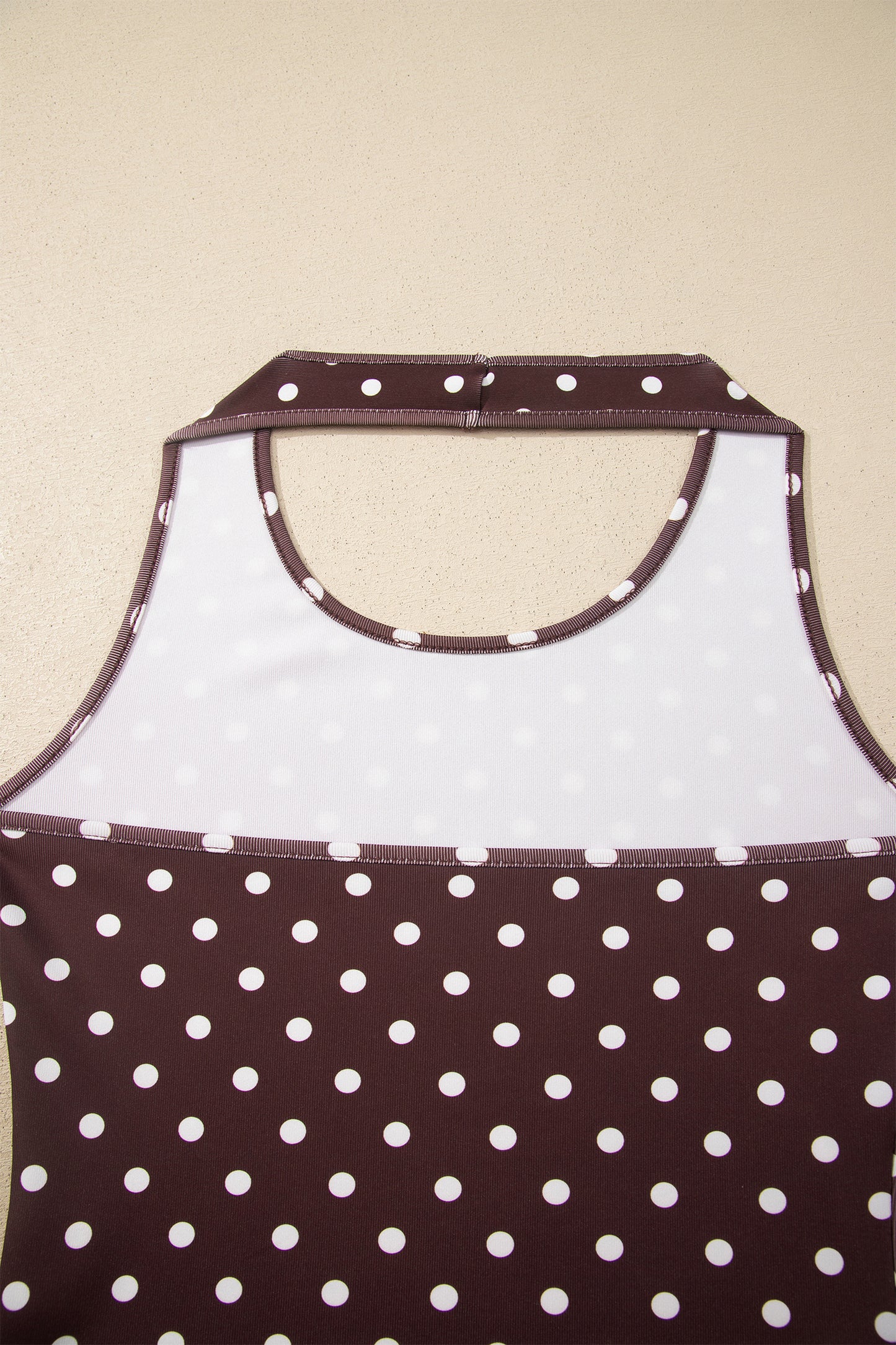Brown Polka Dot Halter Short Set