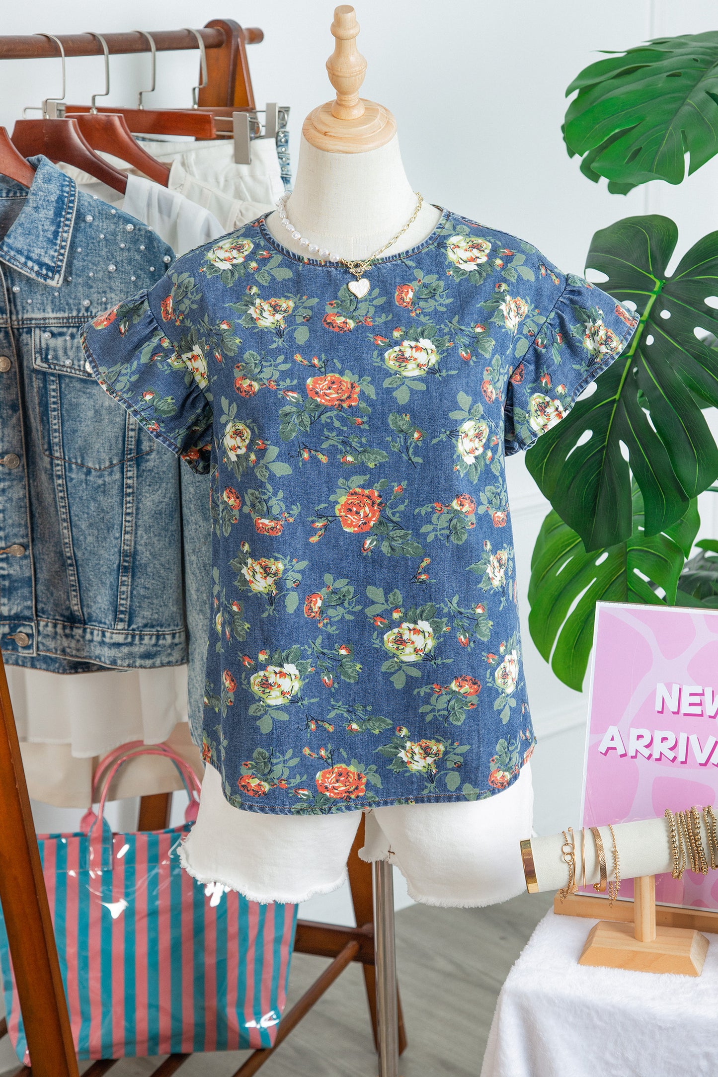 Denim sweetheart Top