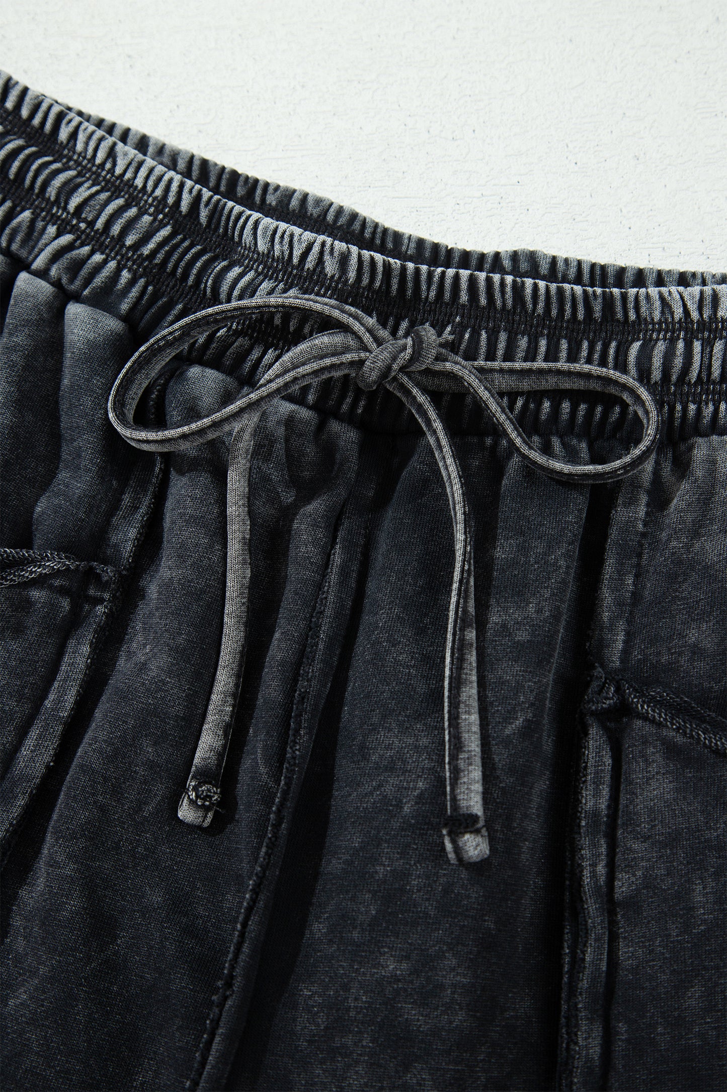Black Mineral Wash  Barrel Pants