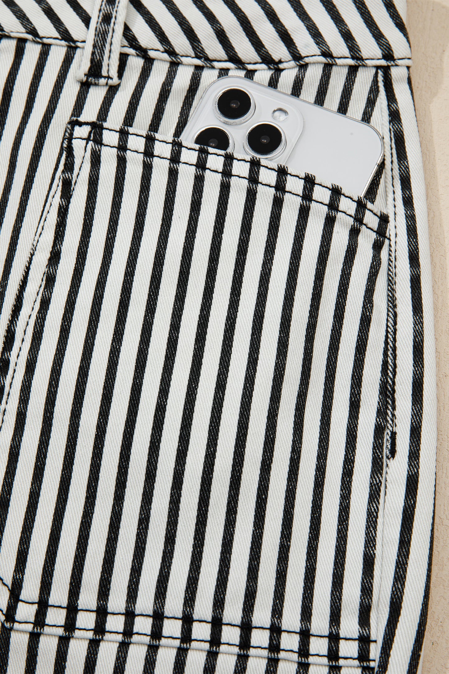 Black Stripe Denim Jeans