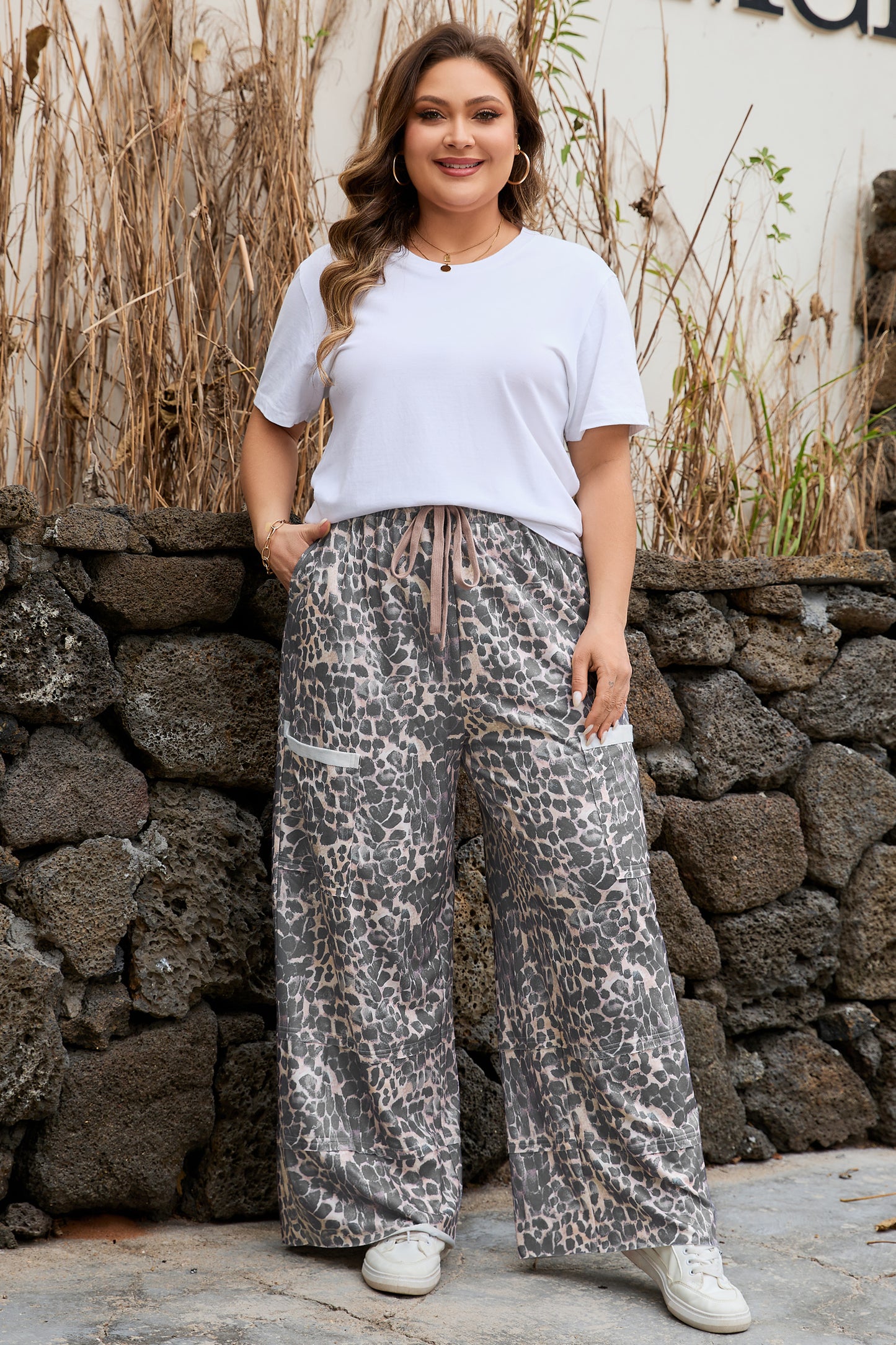Plus Size Leopard Pants