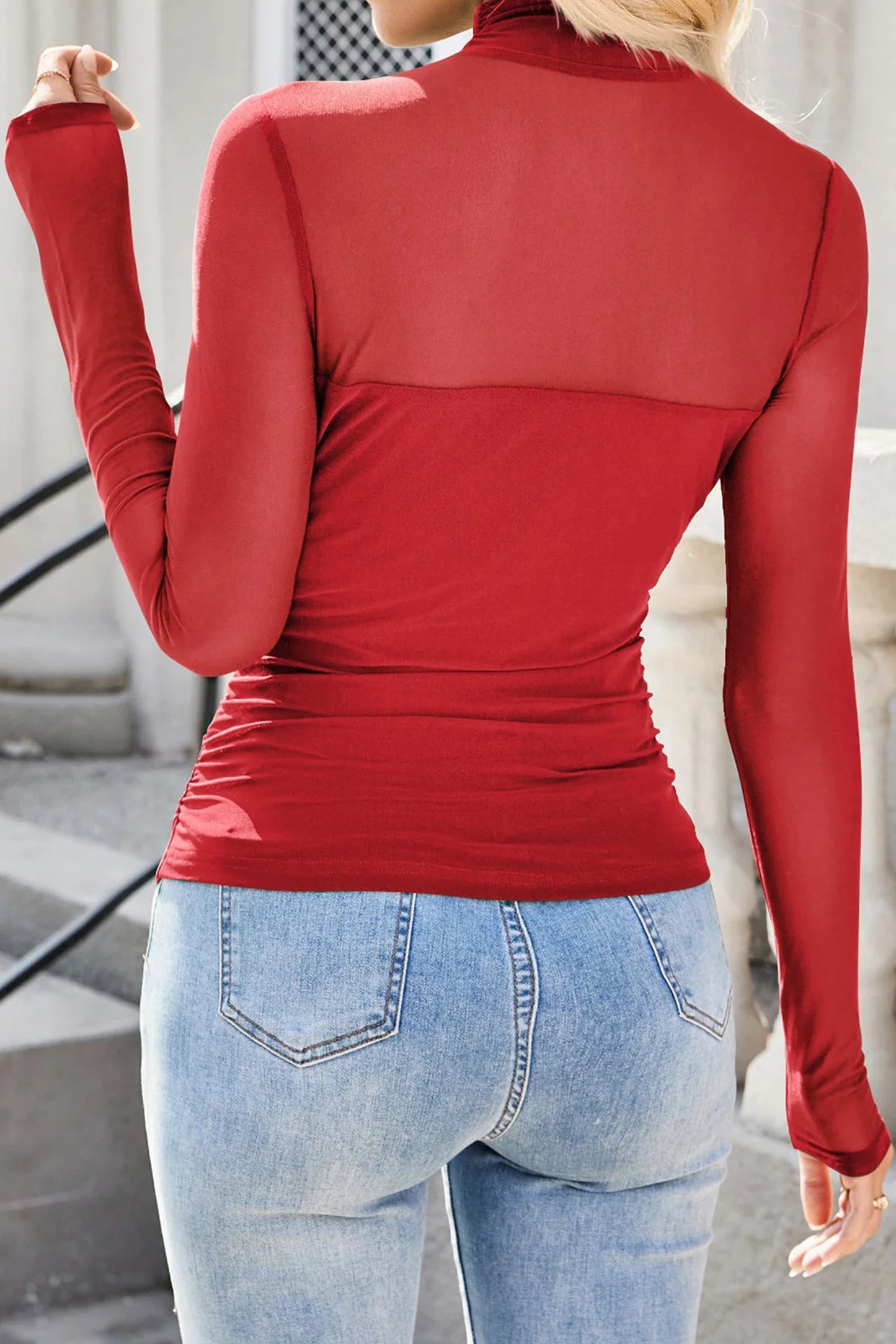 Red Rover Mesh Top
