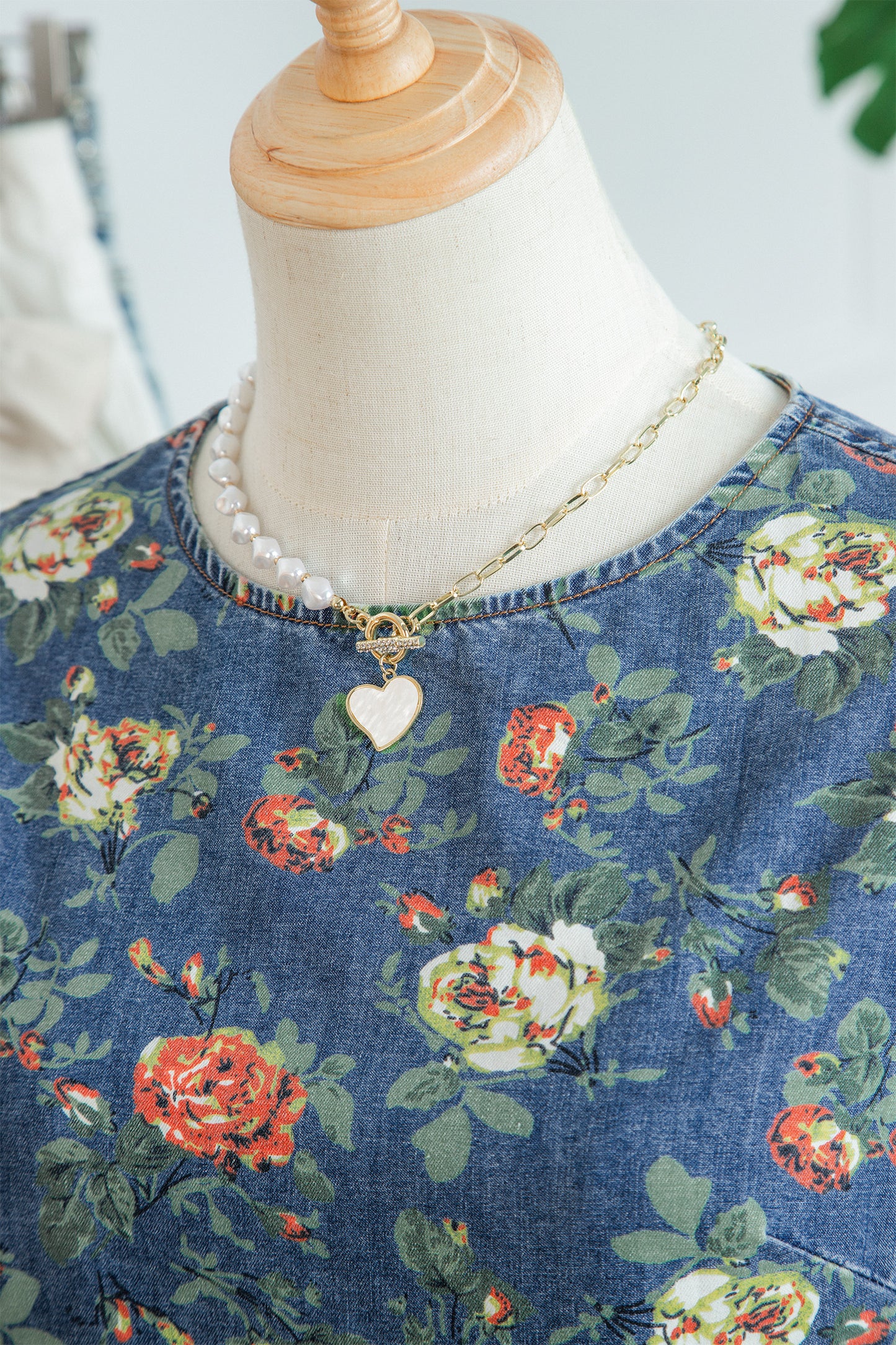 Denim sweetheart Top