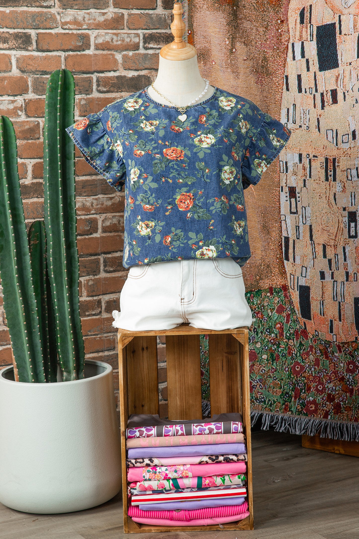 Denim sweetheart Top