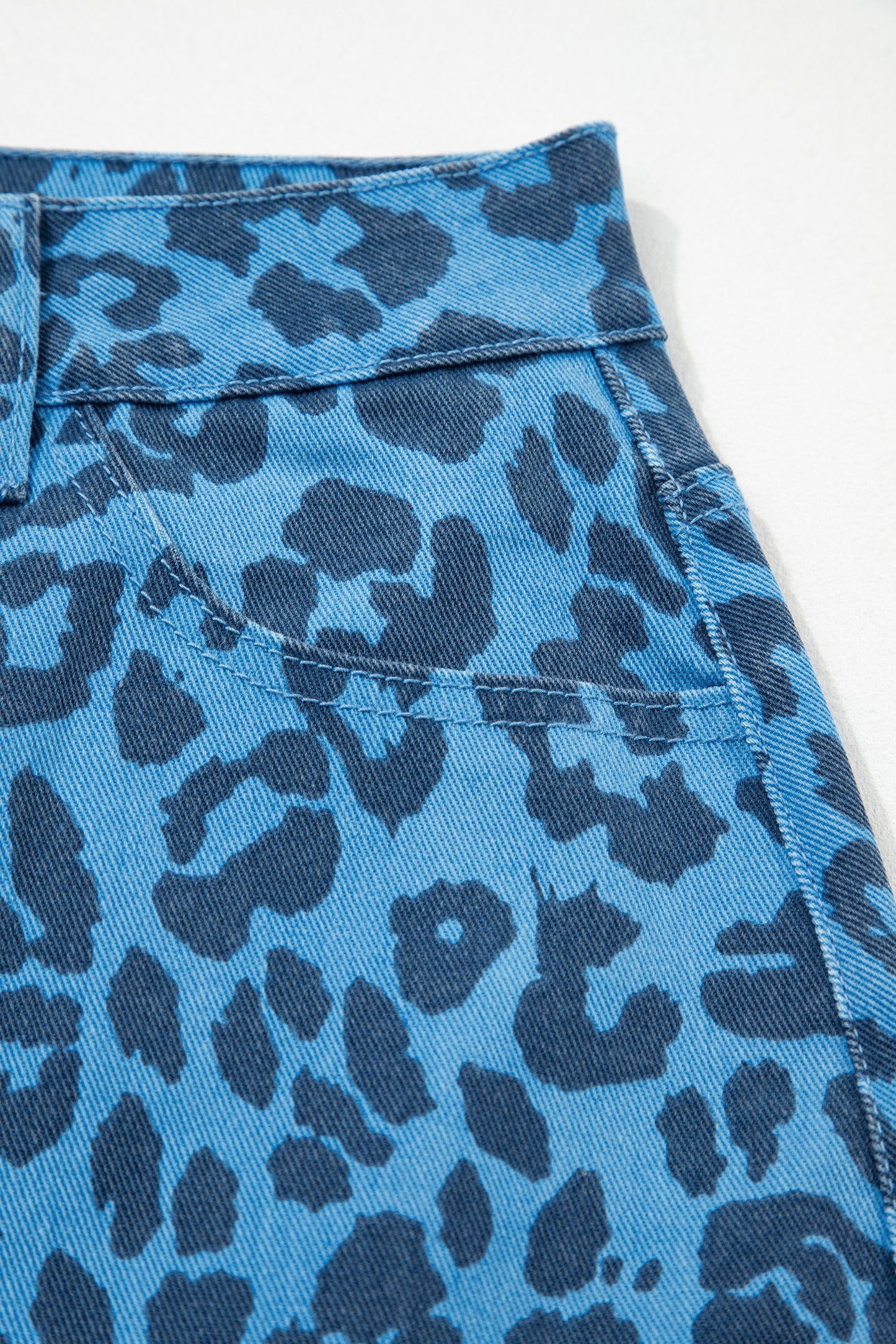 Leopard Denim Skirt