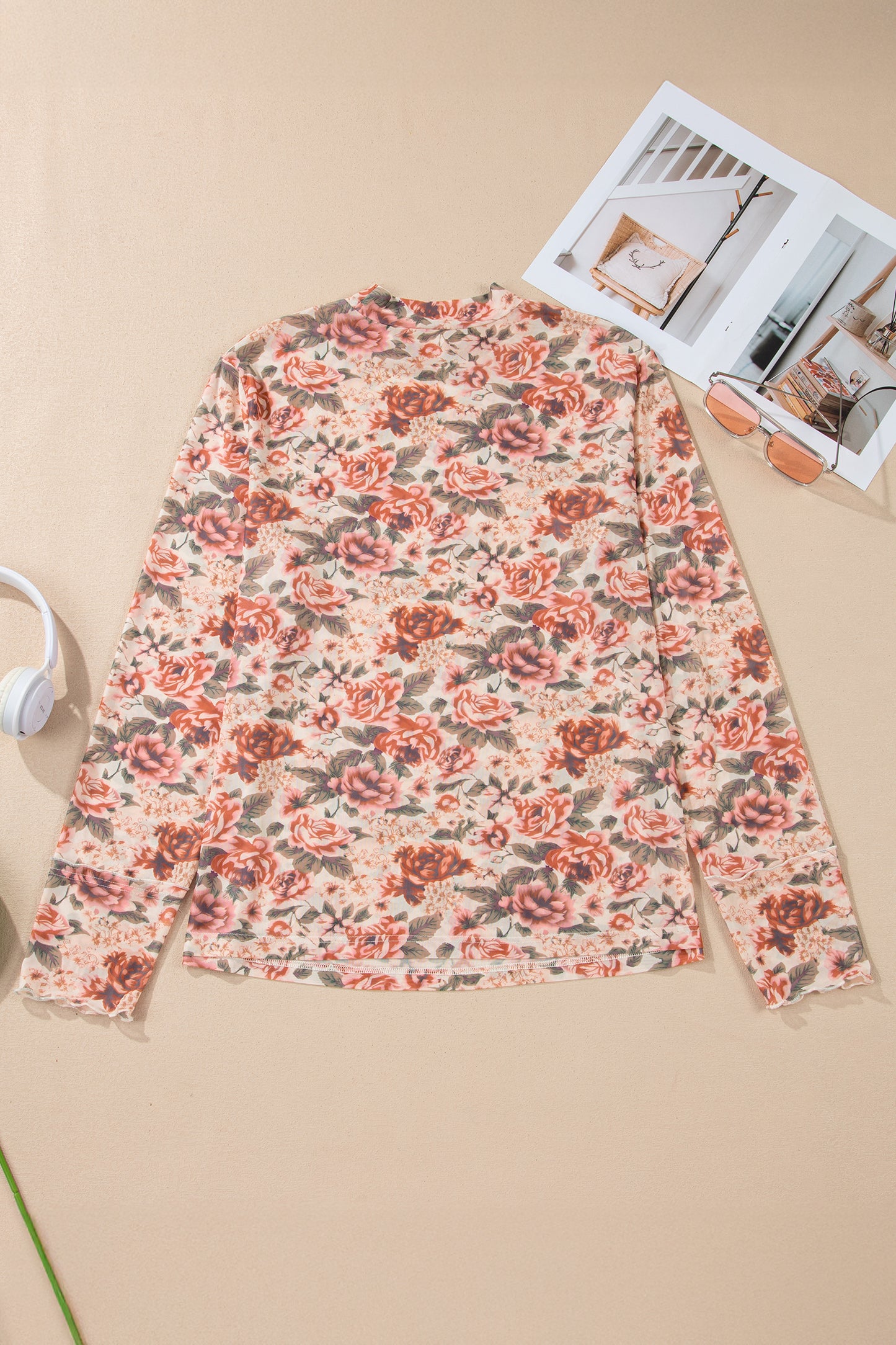 Floral plus Long Sleeve Top