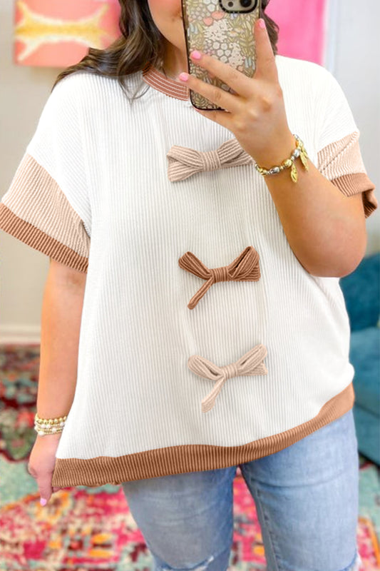 Apricot Bowknot Plus Top