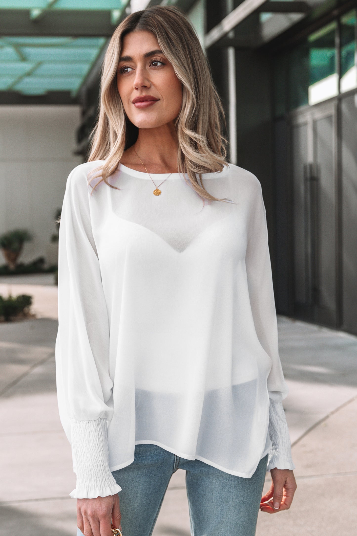 White Sheer Blouse
